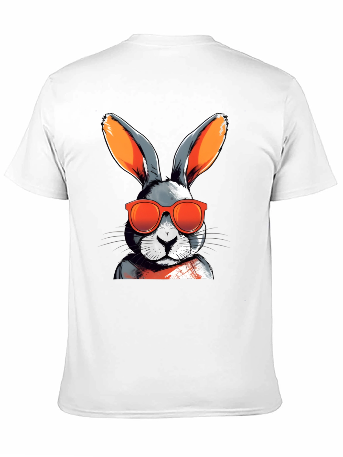 Black Cool Rabbit Graphic Tee - Black Cotton Blend view 11