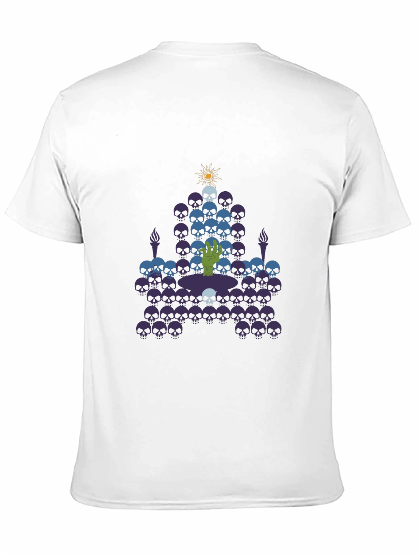 Black Skull Throne Graphic Tee - Black Cotton T-Shirt view 11