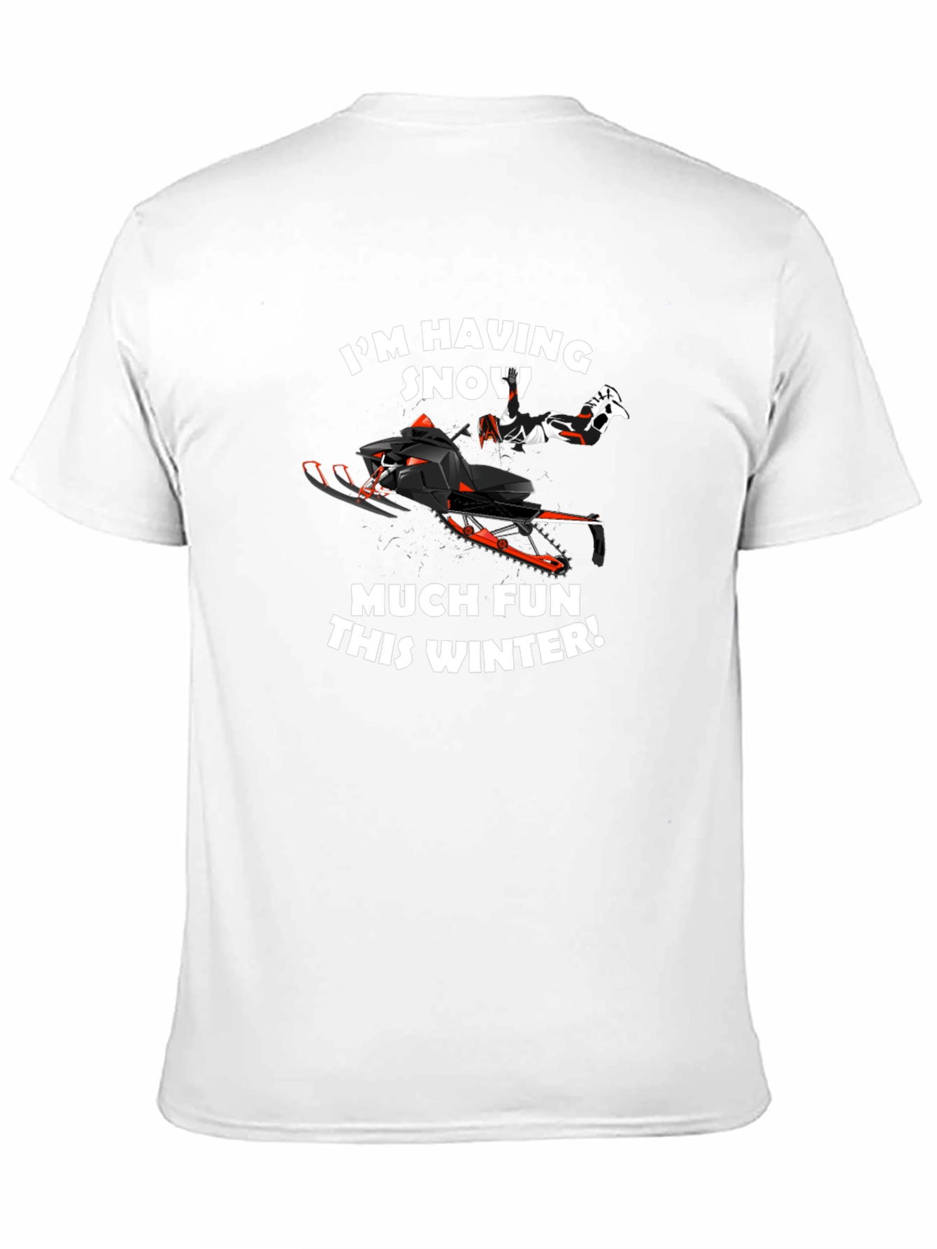 Black Snowmobile Fun Winter T-Shirt view 11
