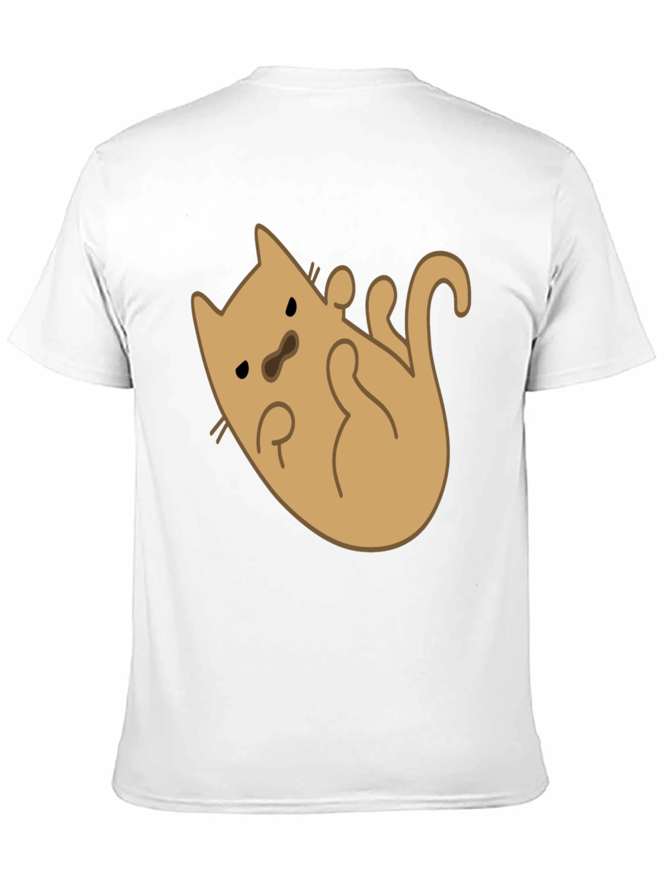 Black Cute Cat Cartoon Graphic T-Shirt - Black Cotton Tee view 11