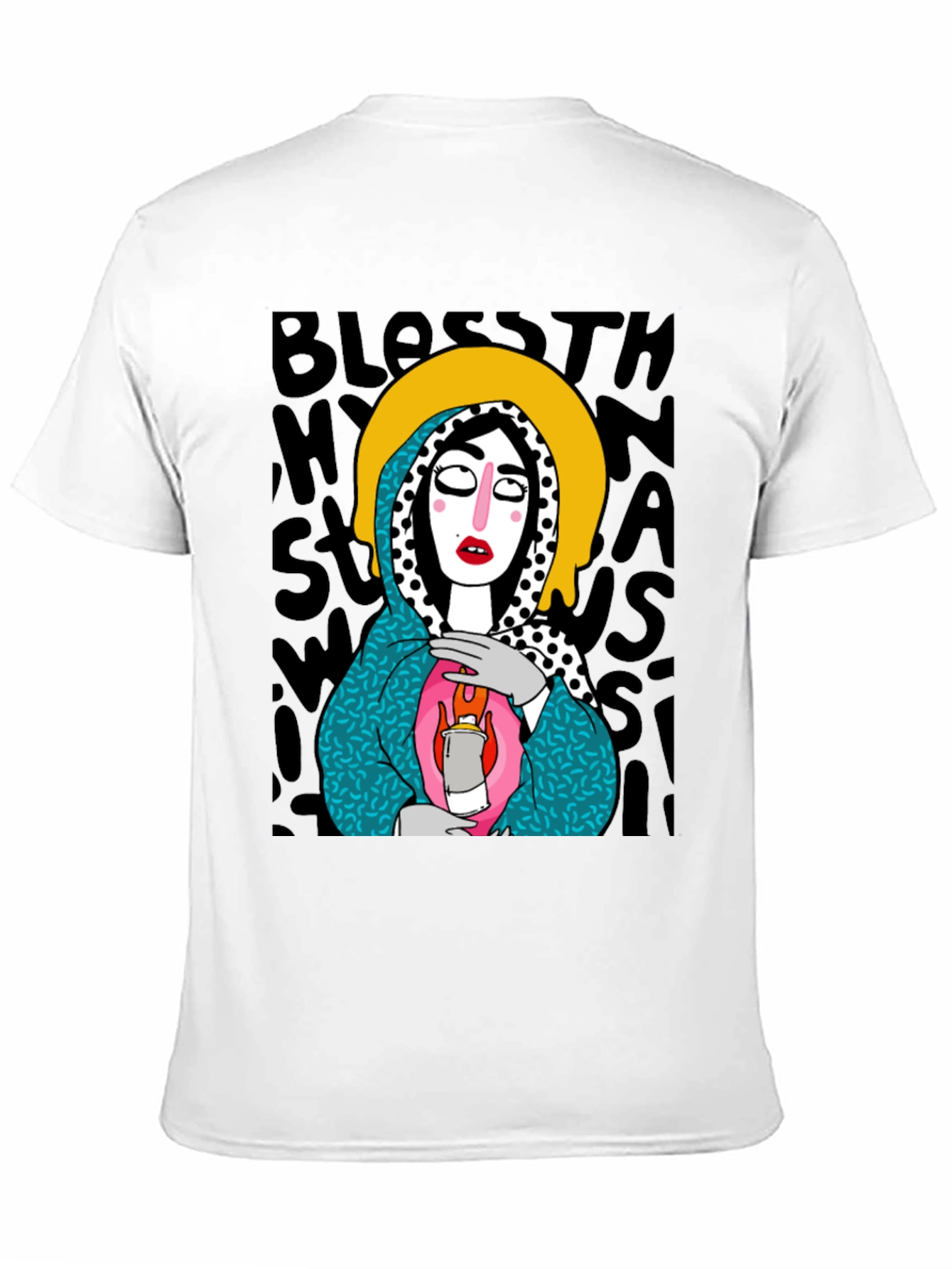 Black Unique Graphic Print Black T-Shirt view 11