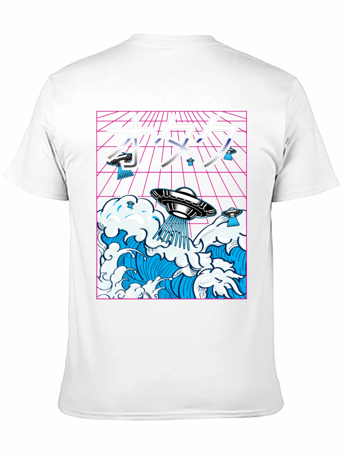 Black Otaku UFO Waves Graphic Tee view 11