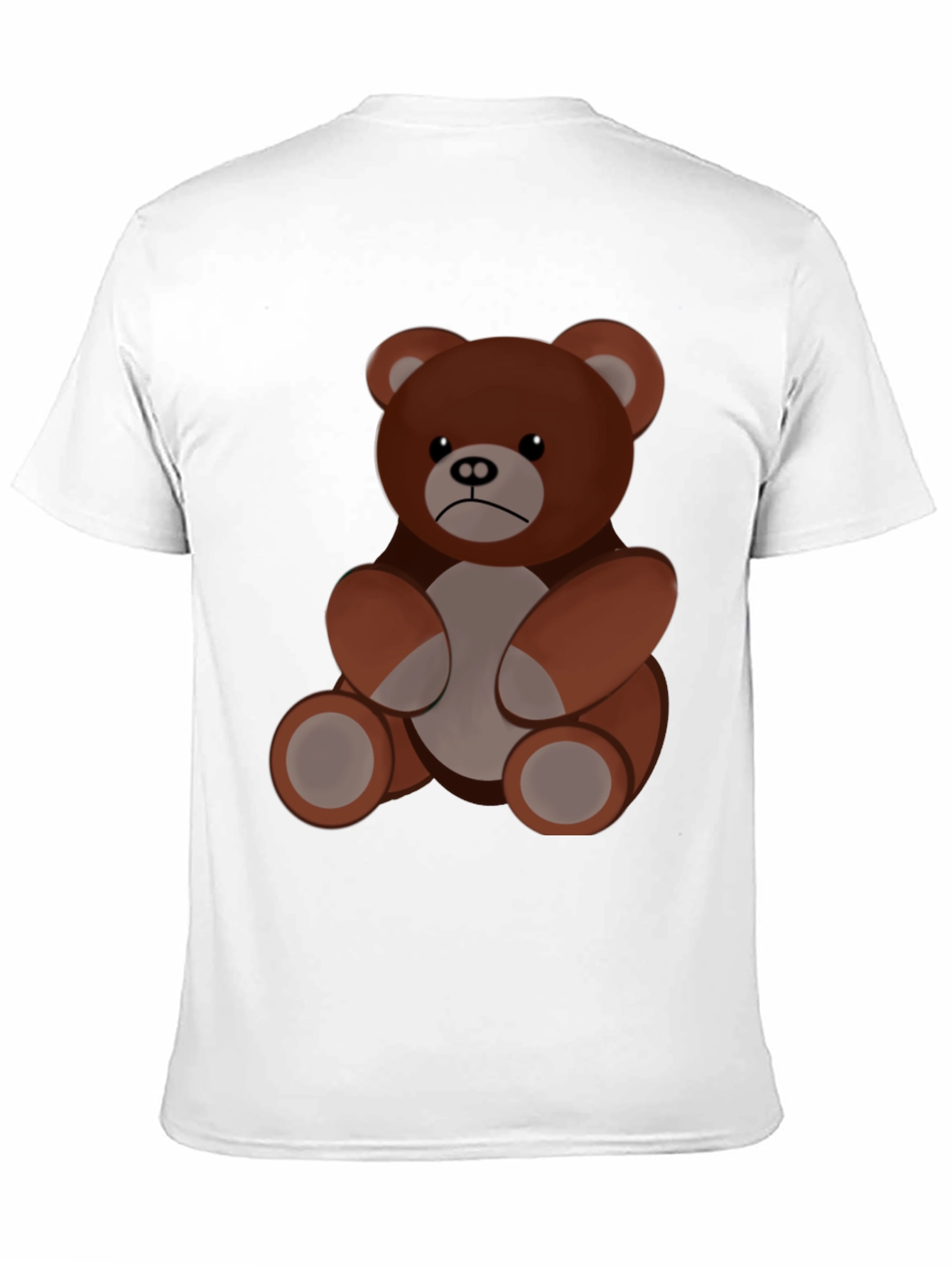 Black Men's Black T-Shirt with Cartoon Bear view 11
