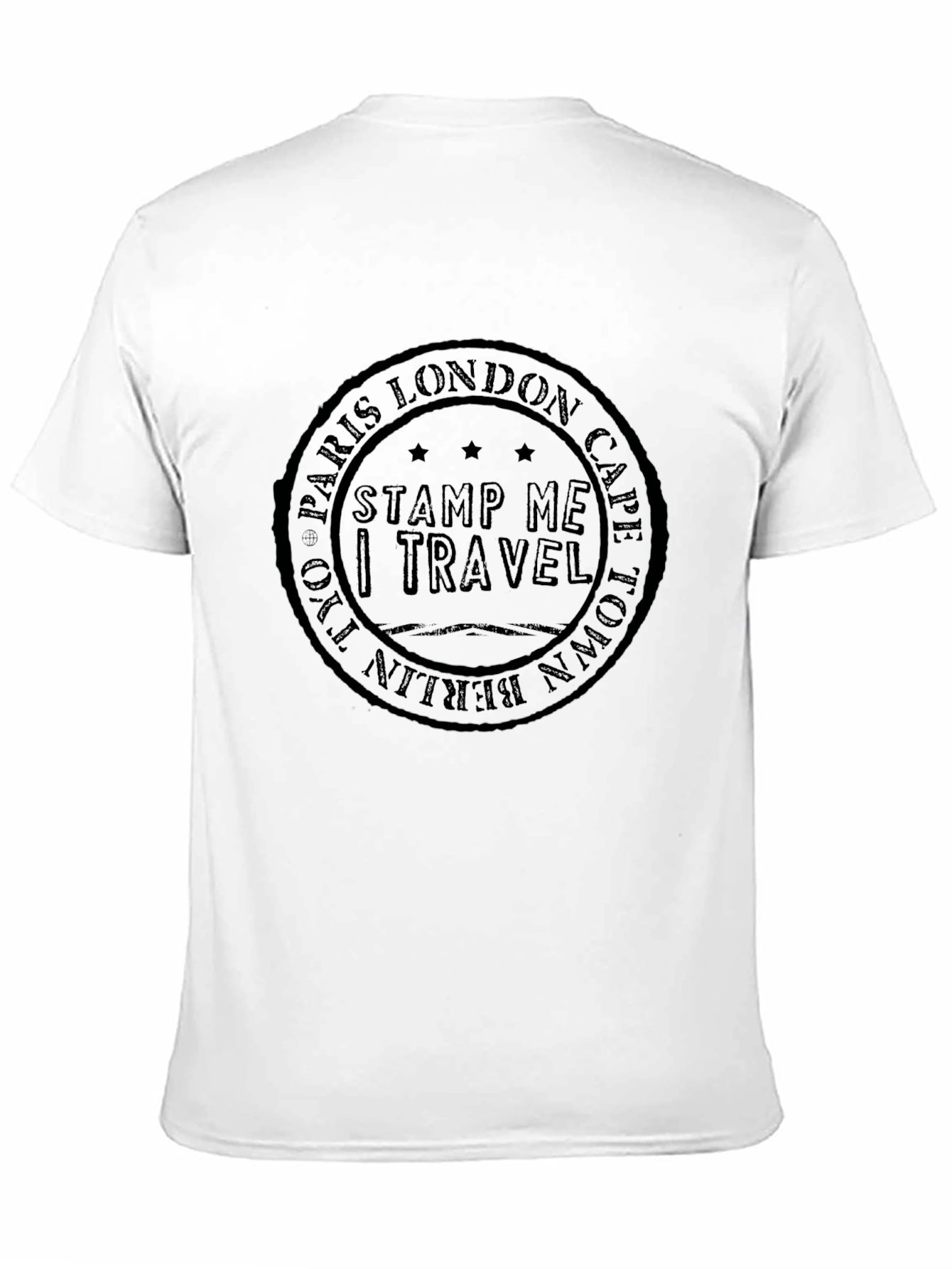 Black Travel Stamp T-Shirt - Globe Trotter view 11
