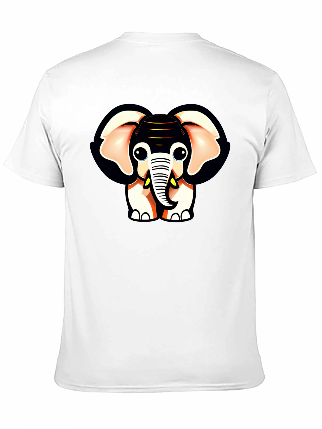 Black Cute Cartoon Elephant Graphic Black T-Shirt view 11