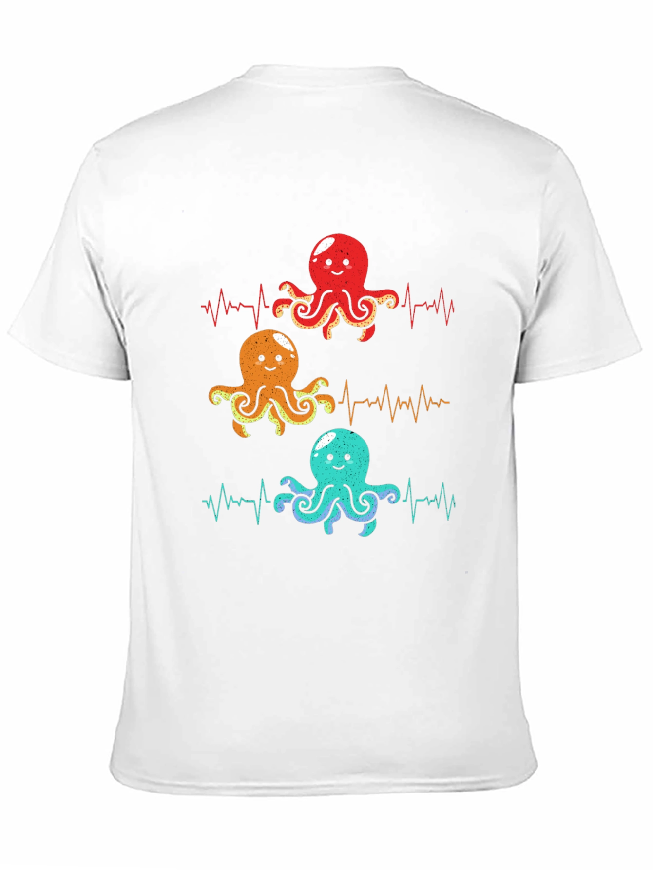 Black Octopus Heartbeat Graphic T-Shirt - Sea Life Tee view 11