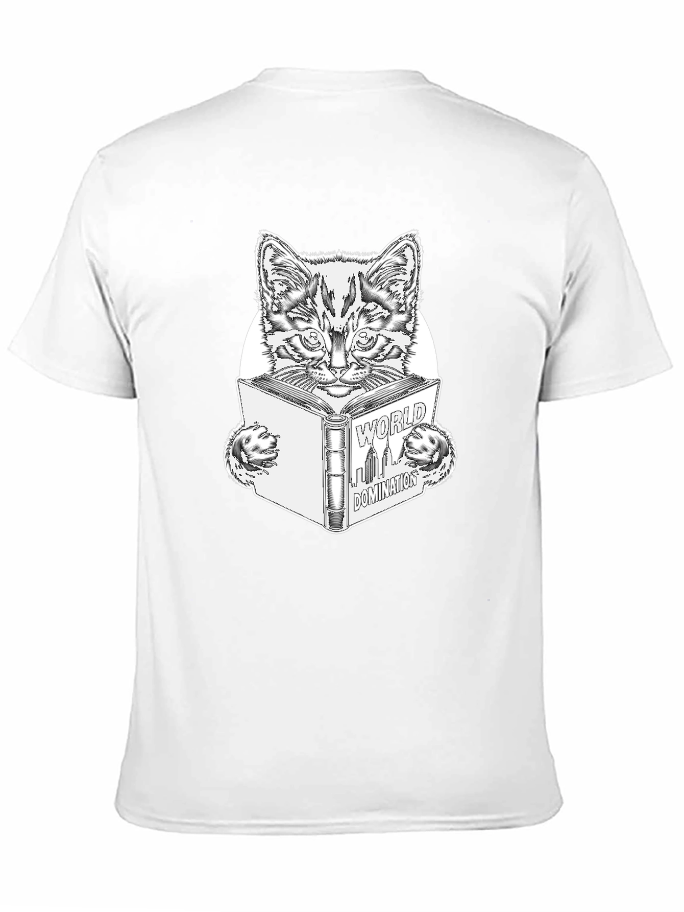 Black World Domination Cat T-Shirt - Black view 11