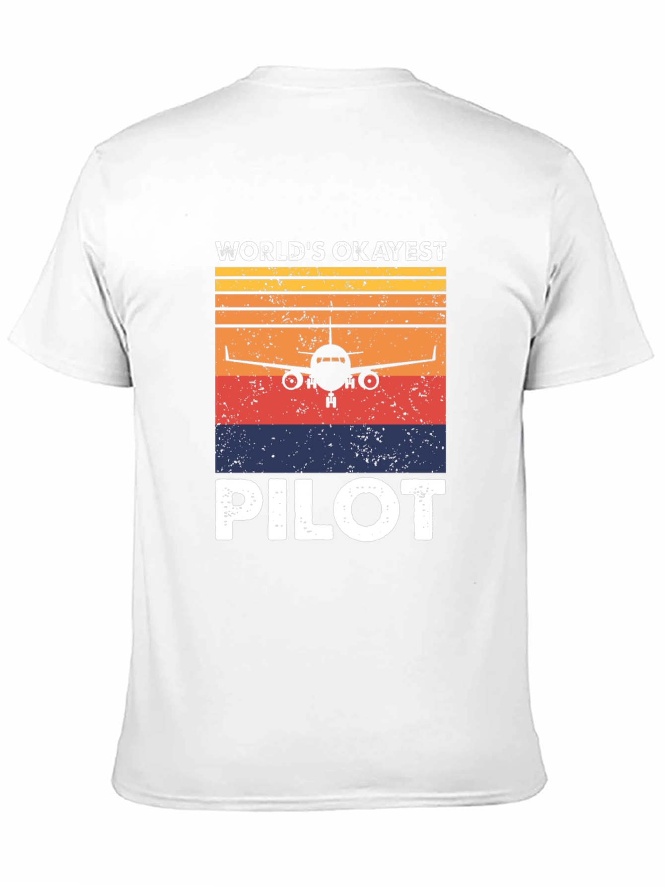 Black World's Okayest Pilot Retro T-Shirt view 11