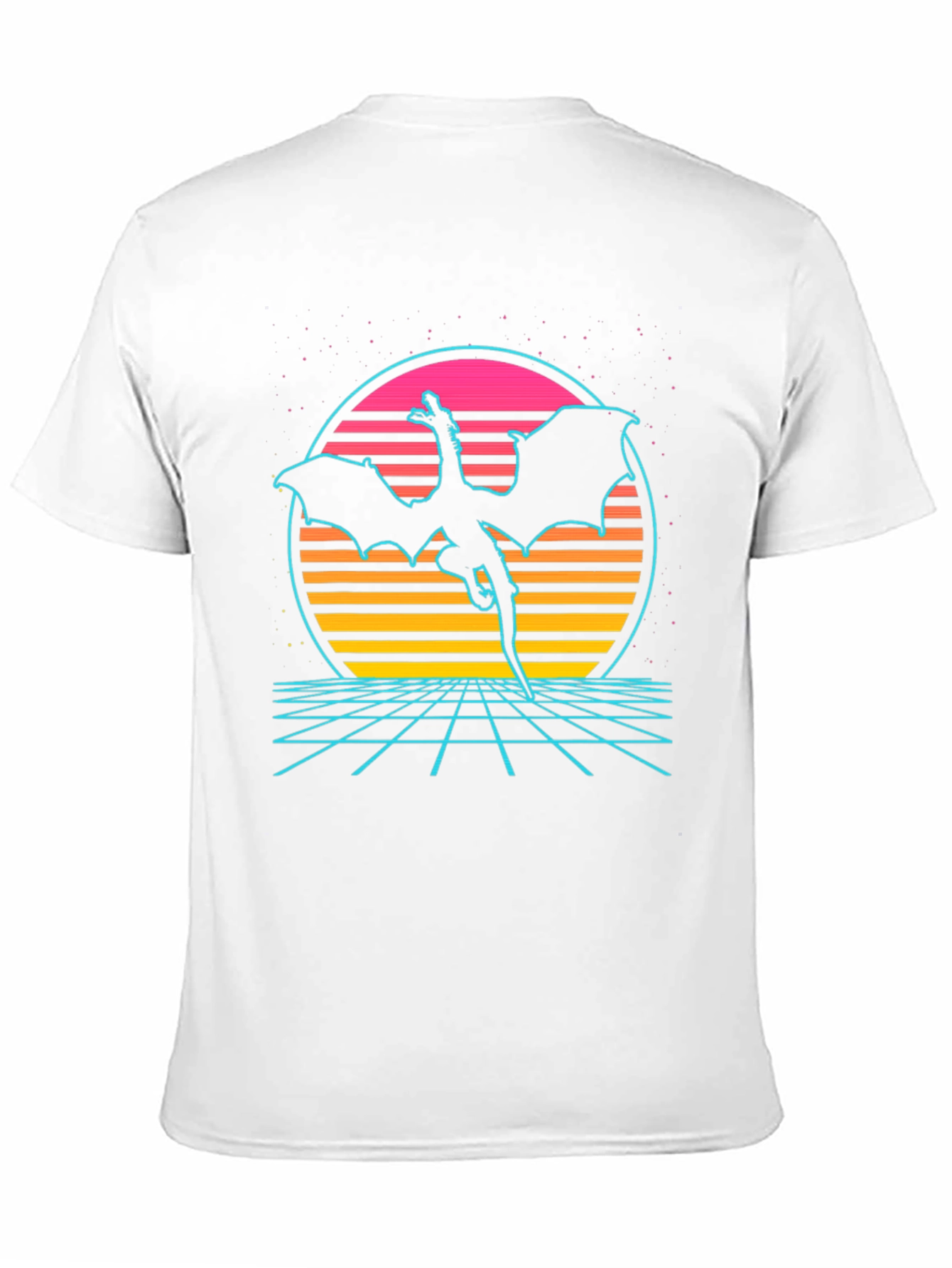 Black Retro Dragon Synthwave T-Shirt view 11