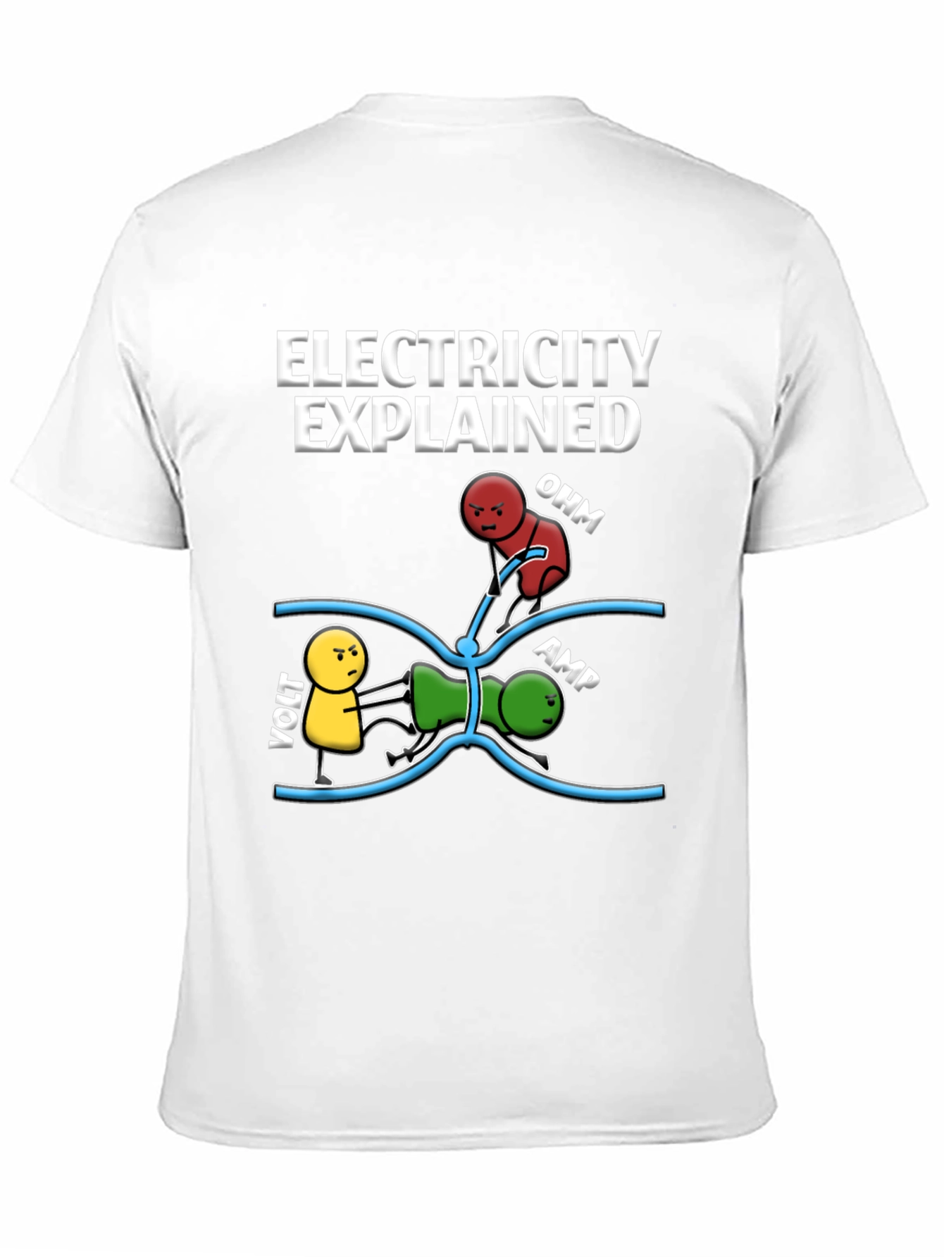 Black Electricity Explained Black Graphic T-Shirt view 11