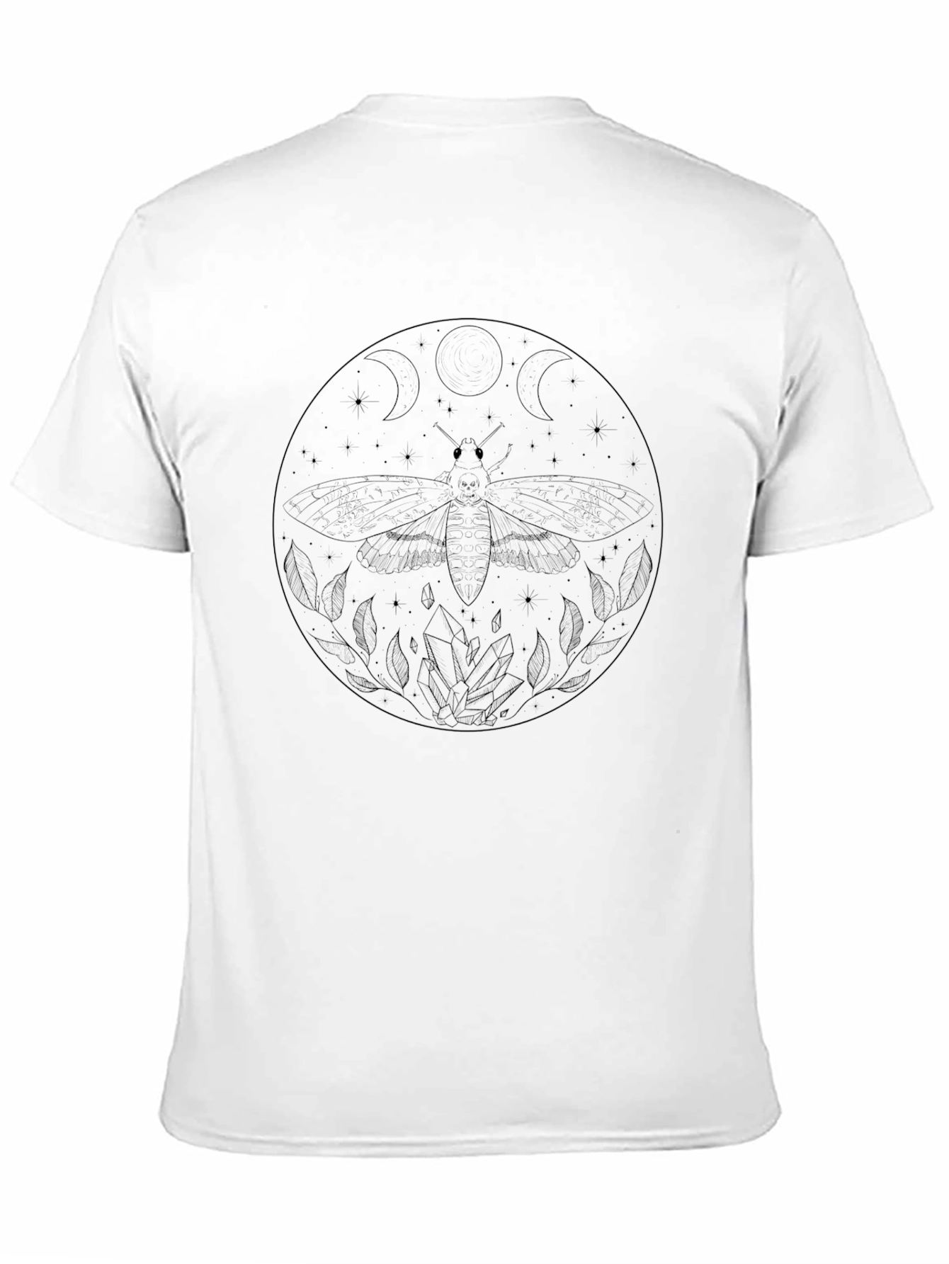 Black Moth & Moon Phases Graphic Tee view 11