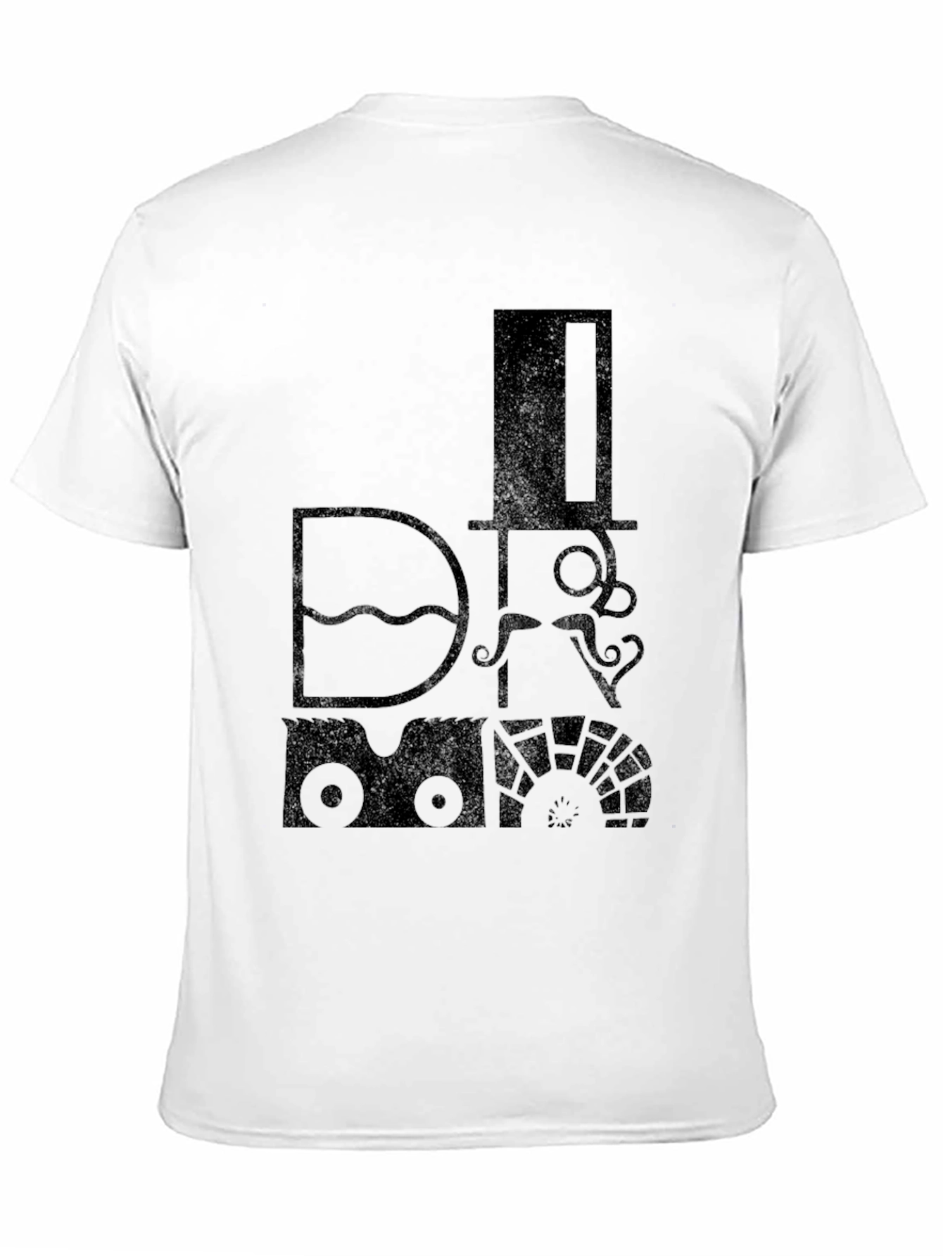 Black Steampunk Train T-Shirt - Graphic Tee - Men's Black Cotton Top view 11