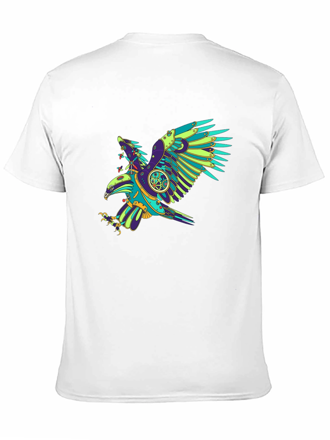 Black Steampunk Eagle Graphic Tee - Cool Design view 11