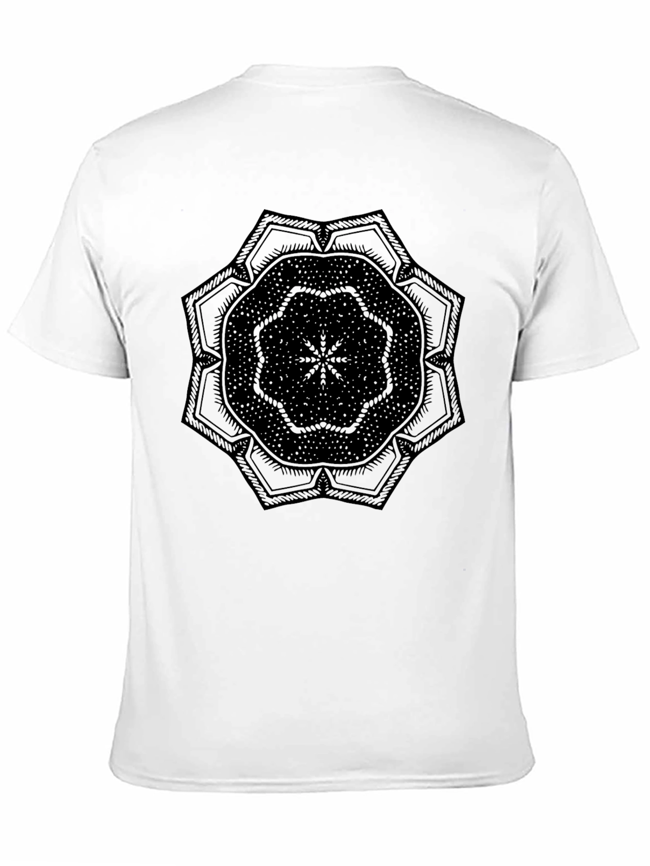 Black Geometric Mandala Graphic Tee - Black Cotton Blend view 11