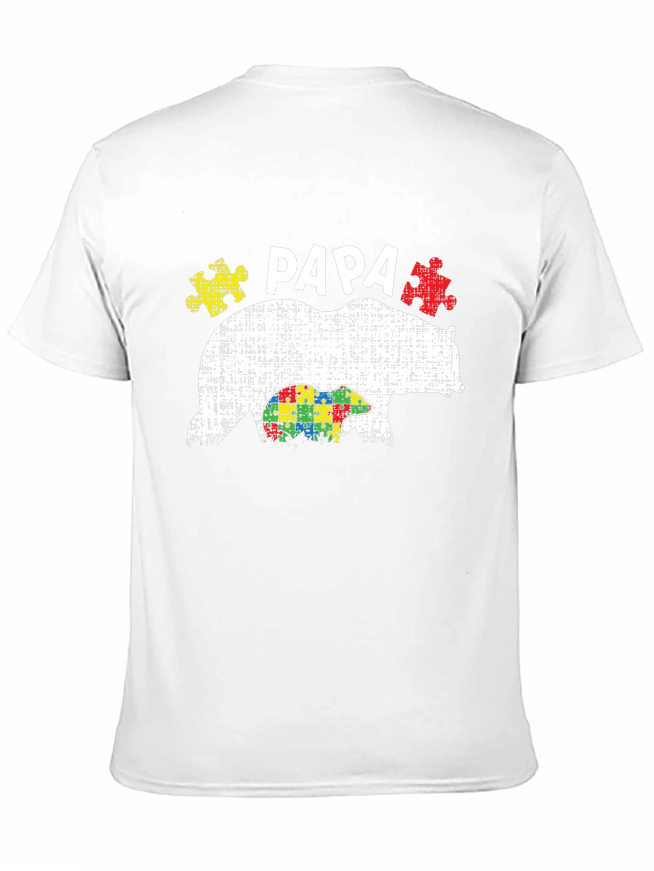 Black Papa Bear Autism Awareness T-Shirt view 11