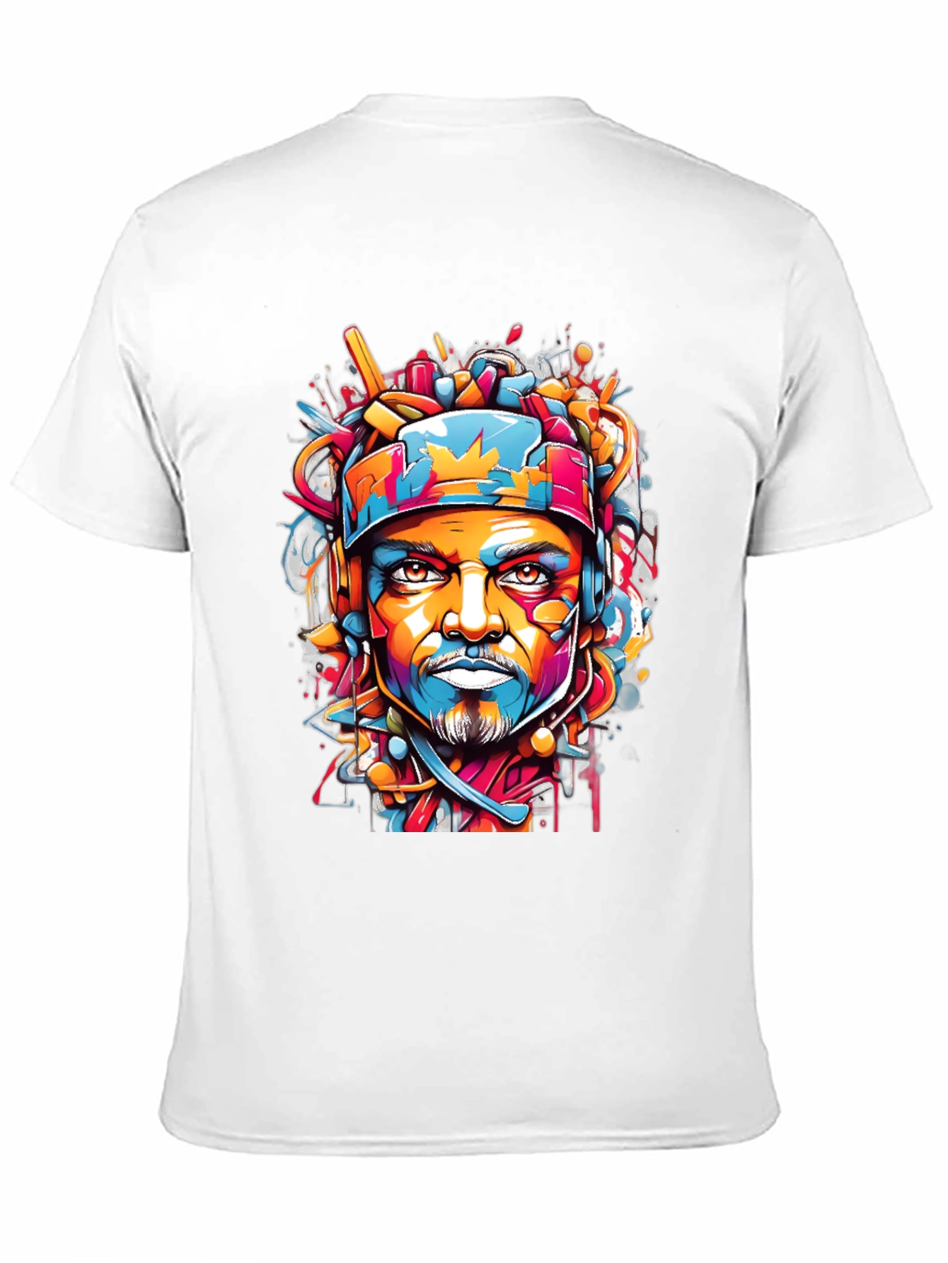 Black Colorful Graphic Tee: Hockey Player Art view 11