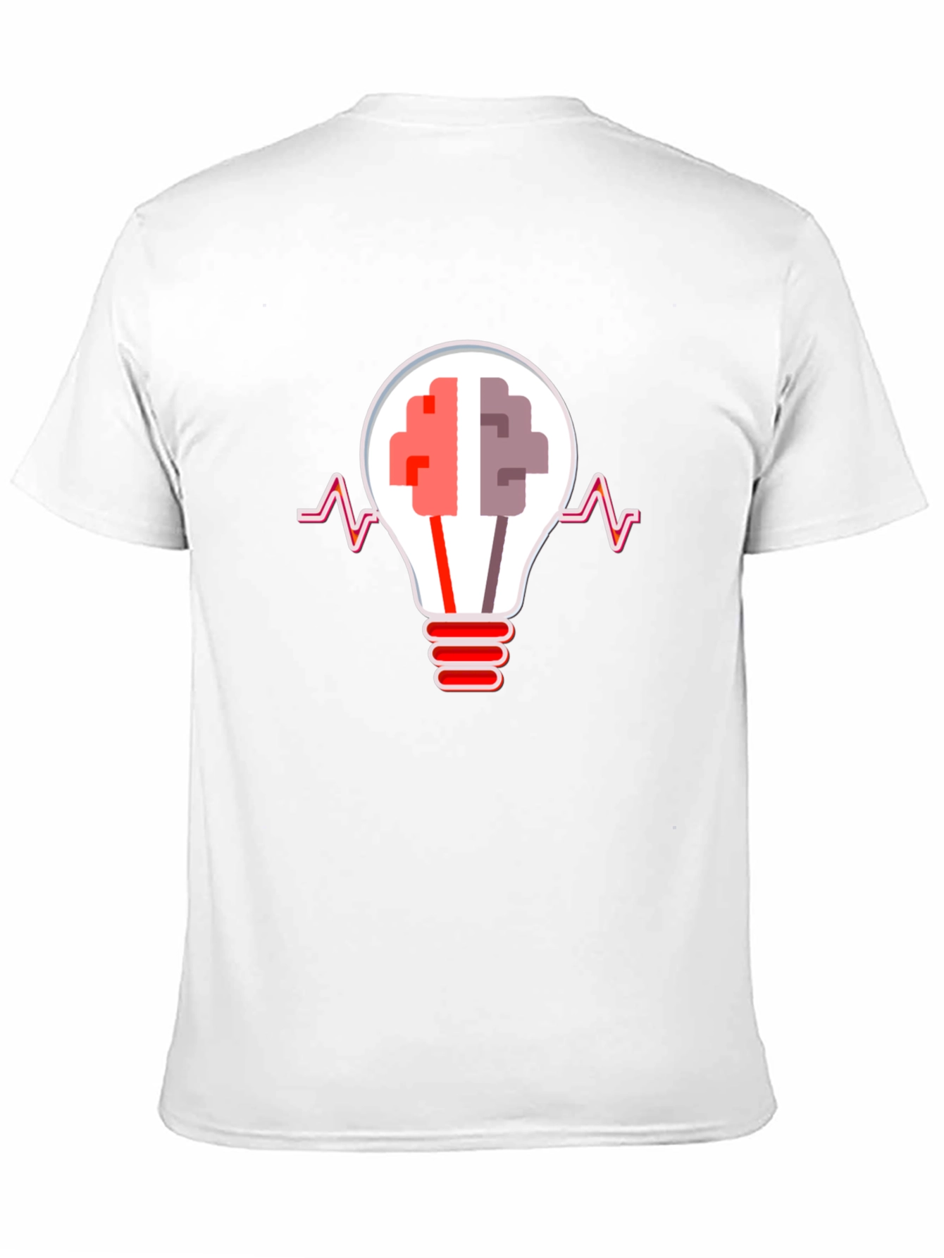 Black Brainstorm Tee: Lightbulb Brain Graphic T-Shirt view 11