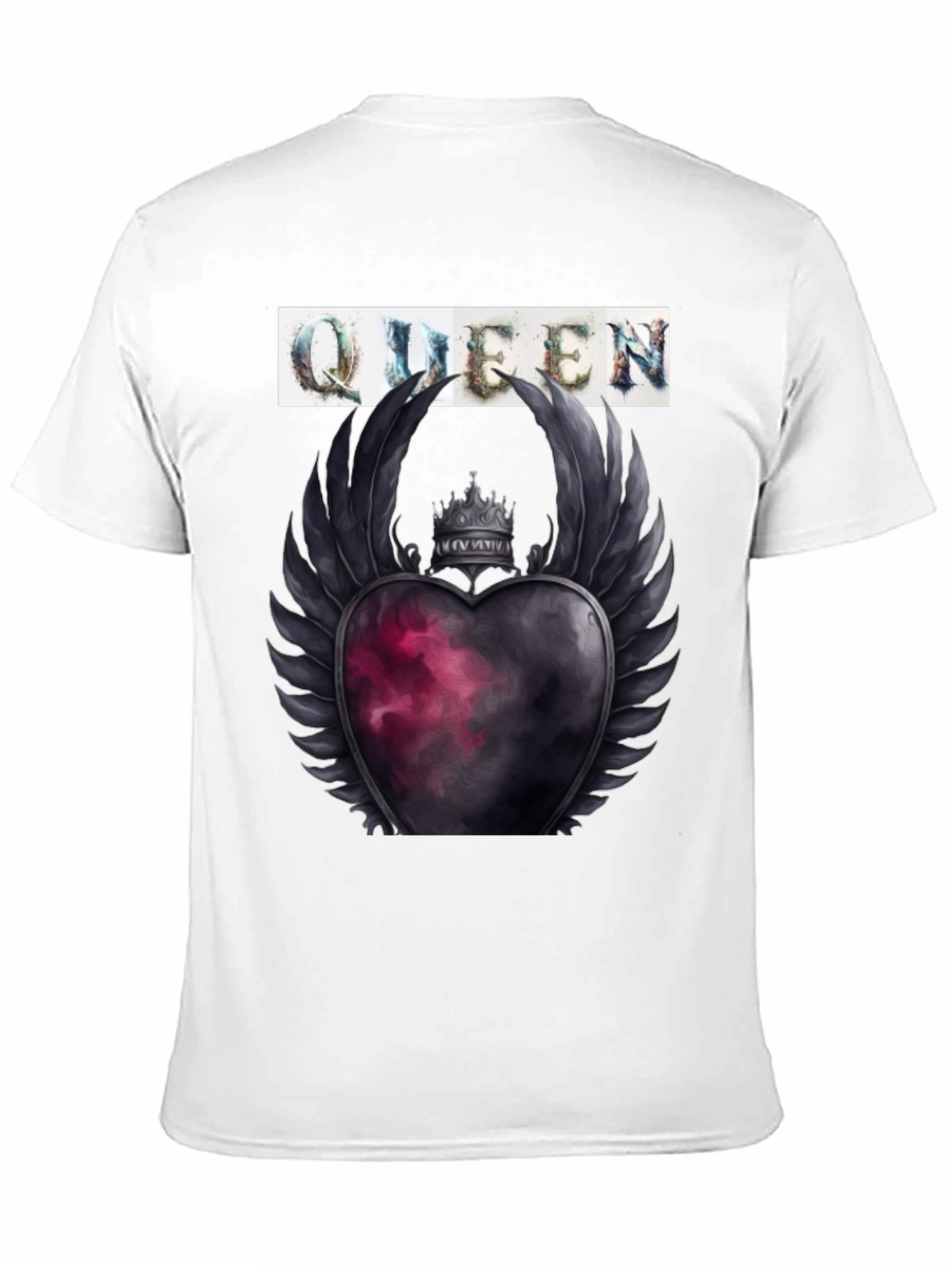 Black Queen Heart Crown Graphic Tee - Trendy Style view 11