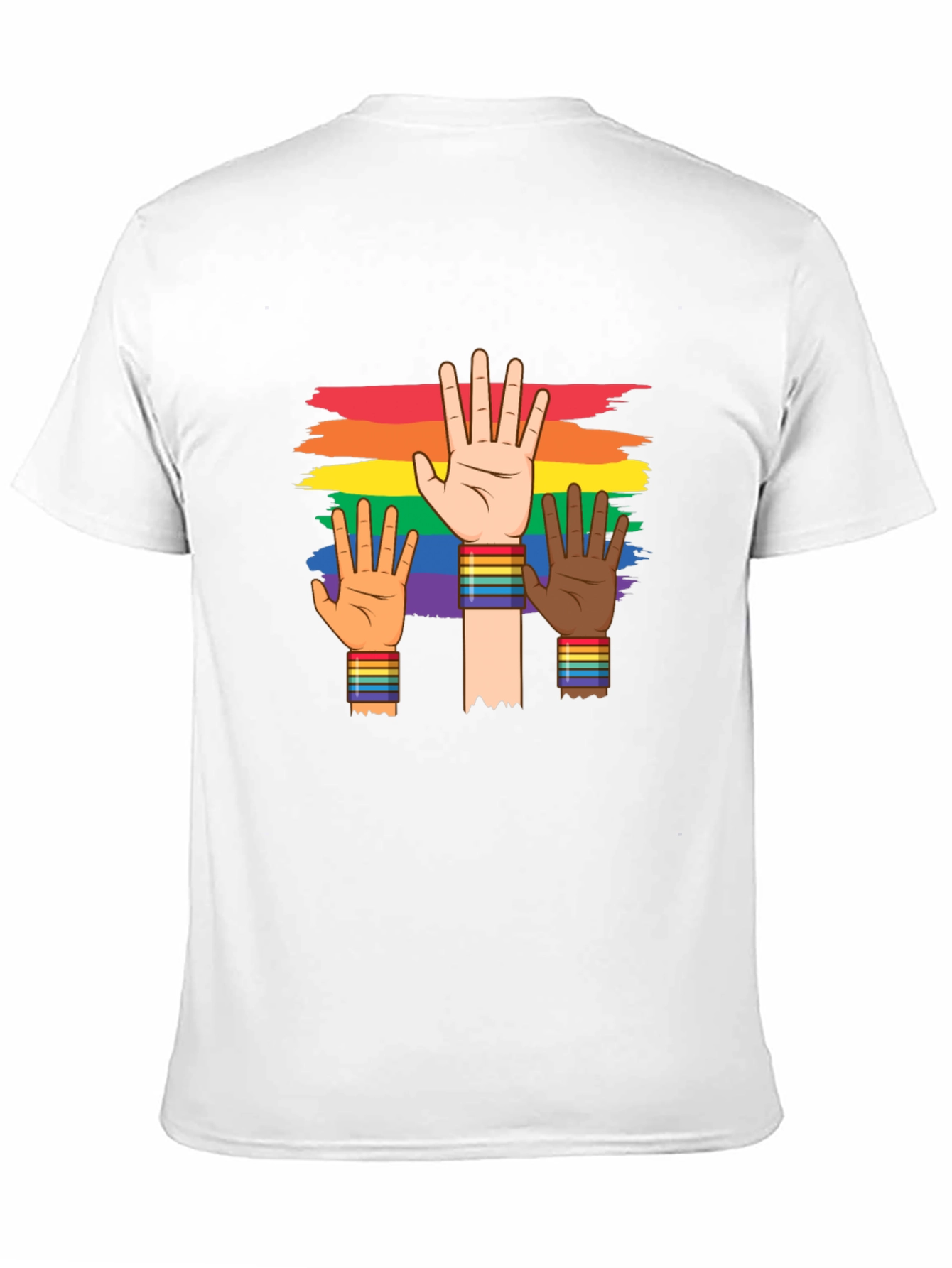 Black Pride Diversity T-Shirt: Rainbow Hands view 11