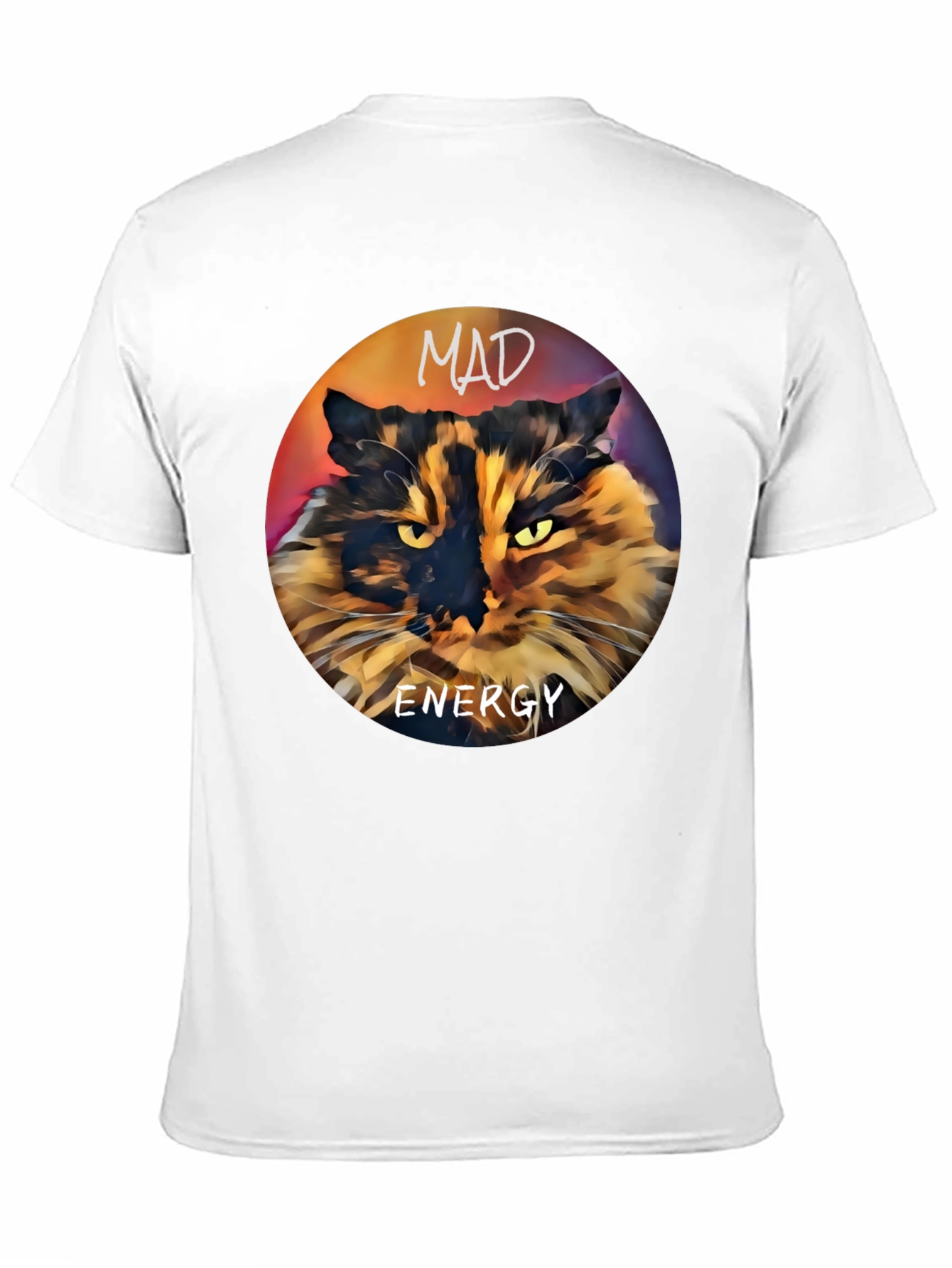 Black Mad Energy Cat Graphic T-Shirt view 11