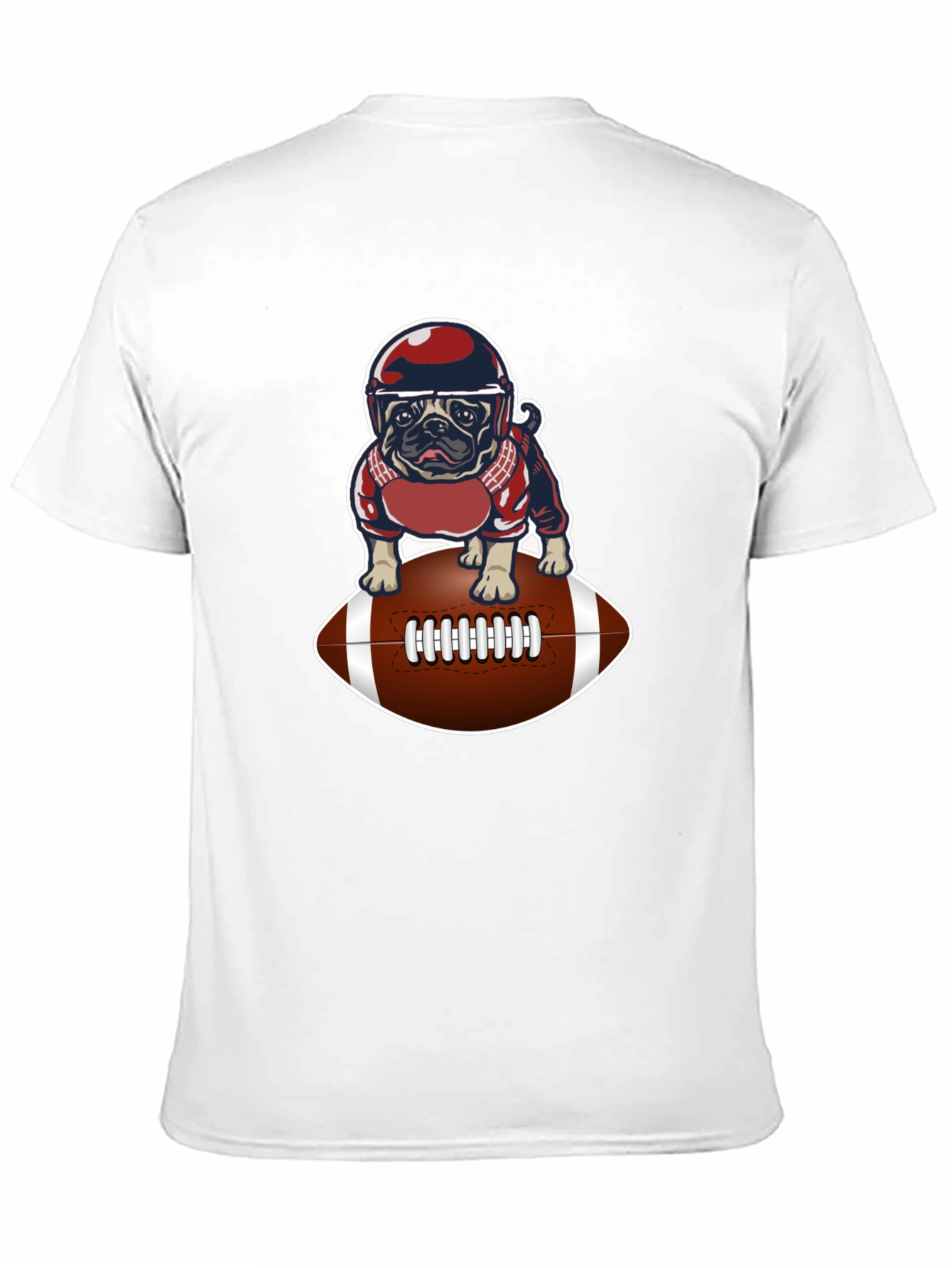 Black Football Pug Graphic T-Shirt view 11