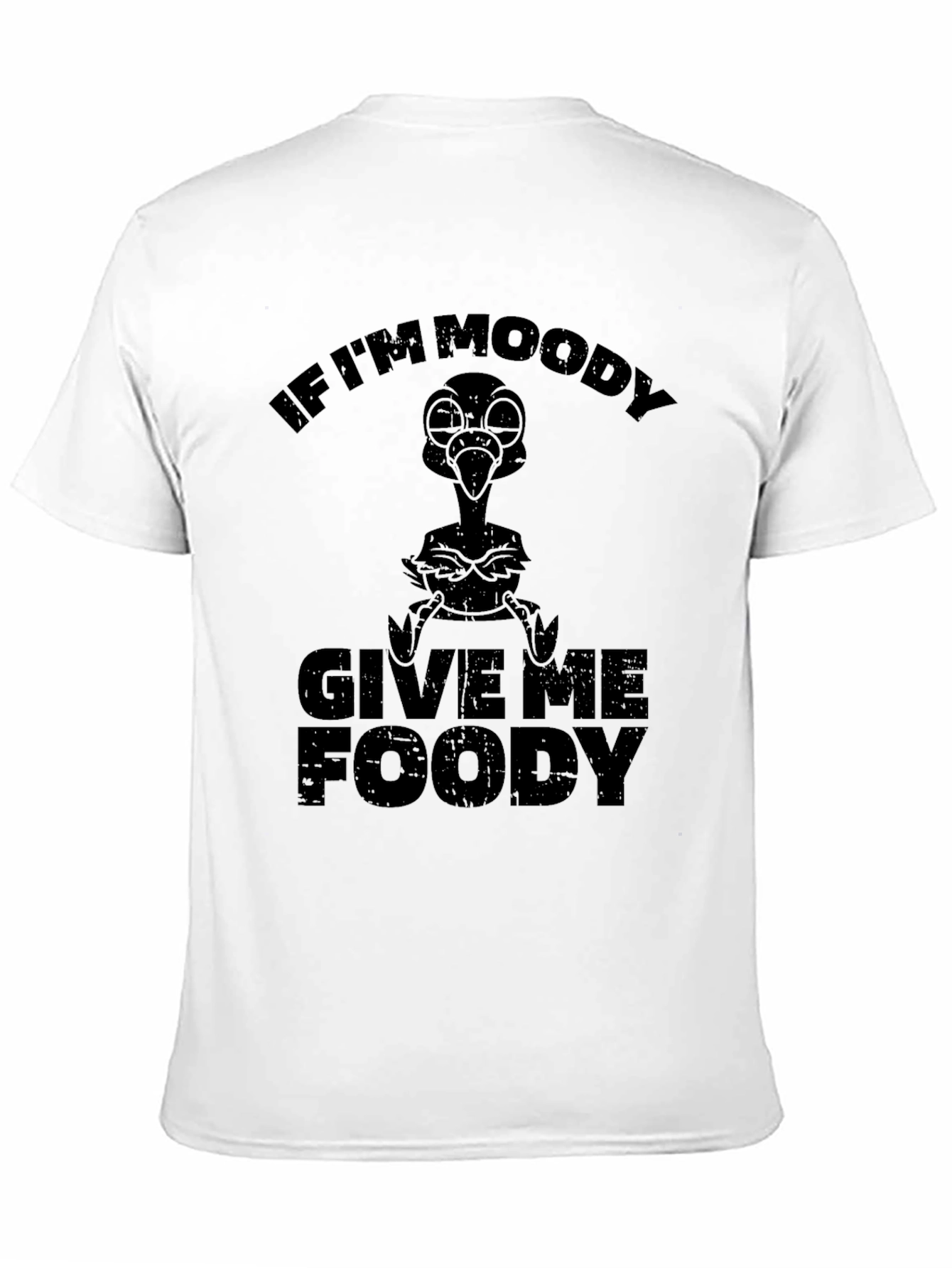 Black Moody Foody Graphic T-Shirt - Funny Bird Tee view 11