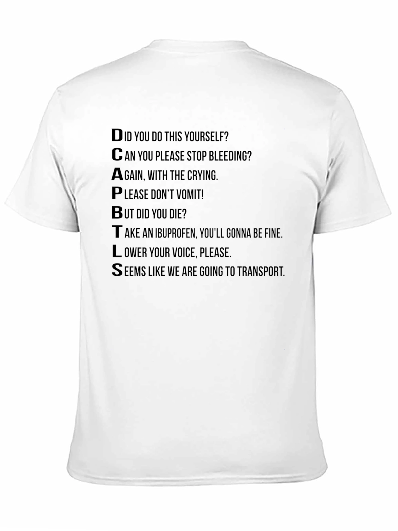 Black DCAPBTLS Funny Medical Humor T-Shirt view 11