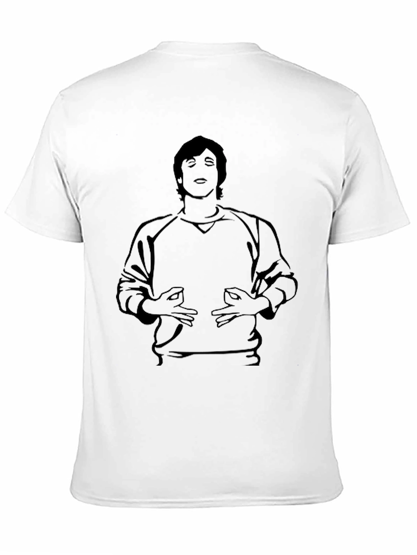 Black Black T-Shirt with Meditating Man Graphic Tee view 11