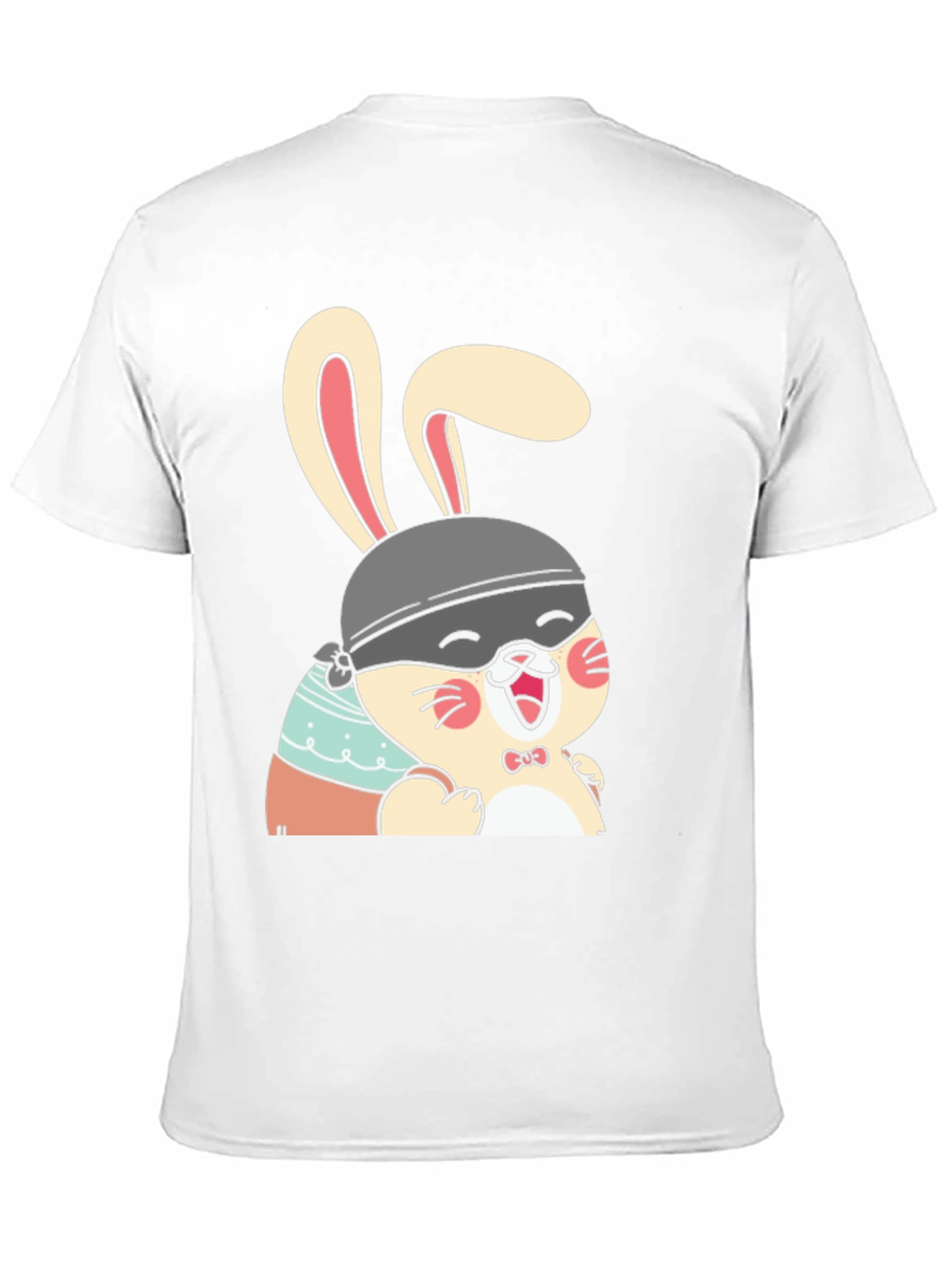 Black Cute Bunny T-Shirt - Black Cotton Tee view 11