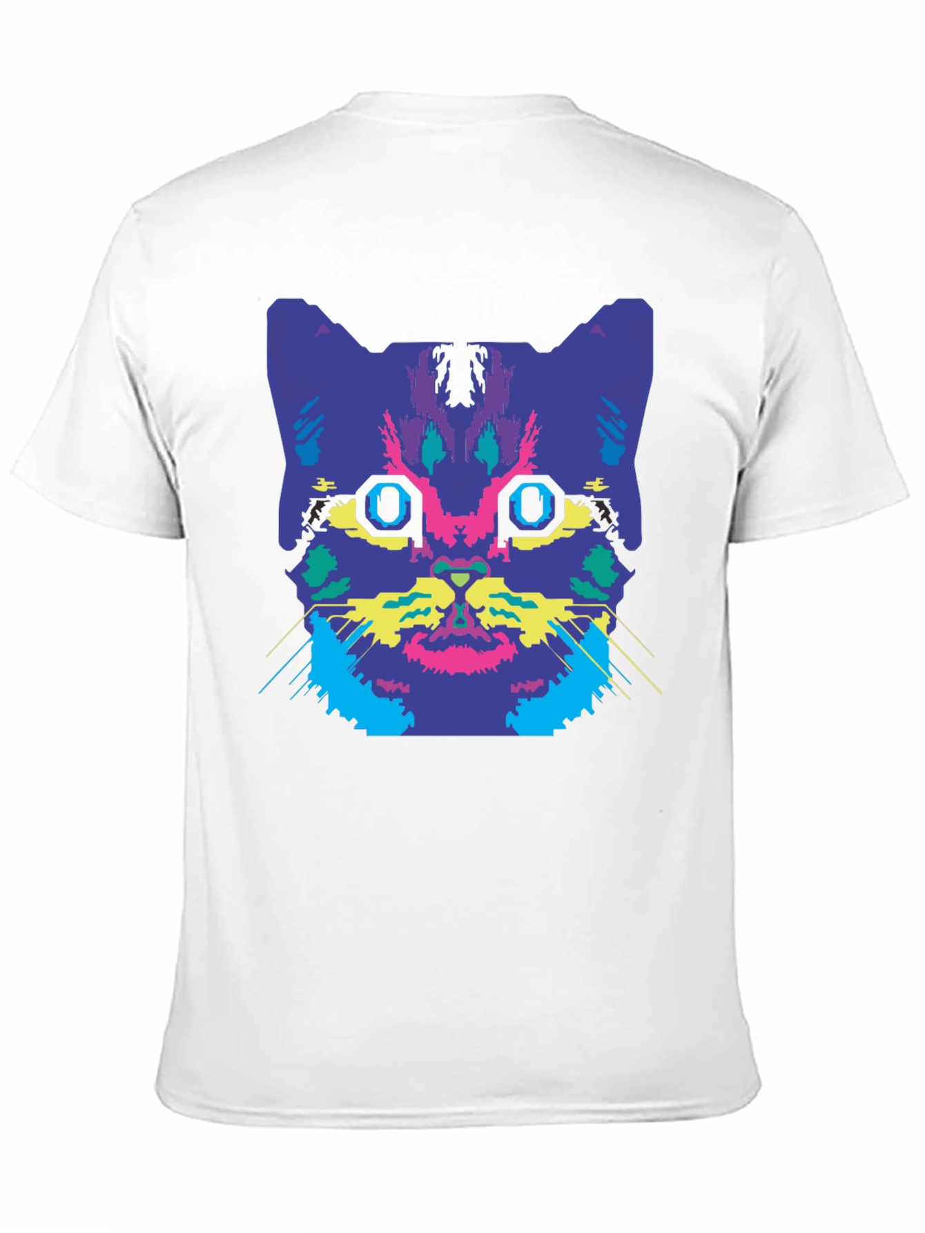 Black Vaporwave Cat Graphic Tee view 11