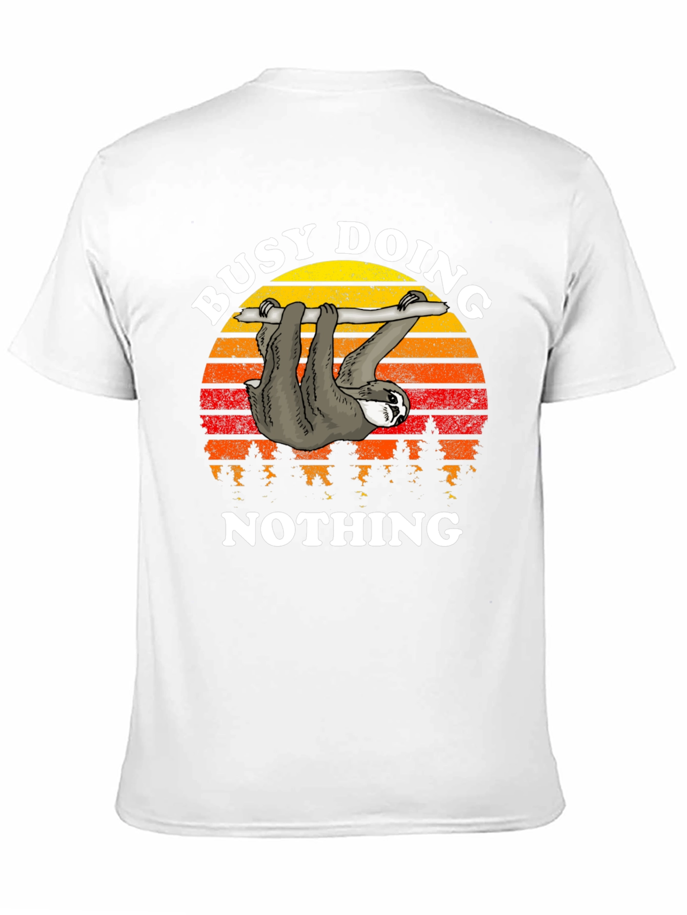 Black Busy Doing Nothing Sloth Graphic T-Shirt view 11