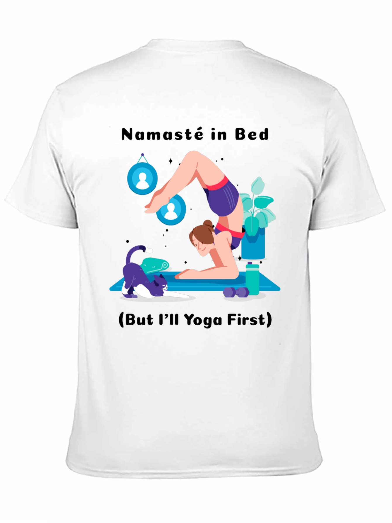 Black Namaste in Bed Yoga Graphic Tee view 11