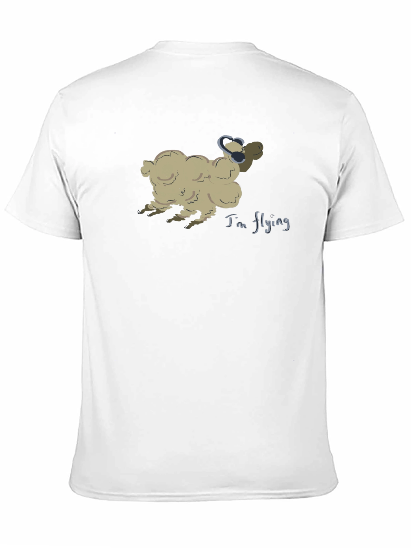 Black Flying Sheep T-Shirt - Soft Cotton Tee view 11