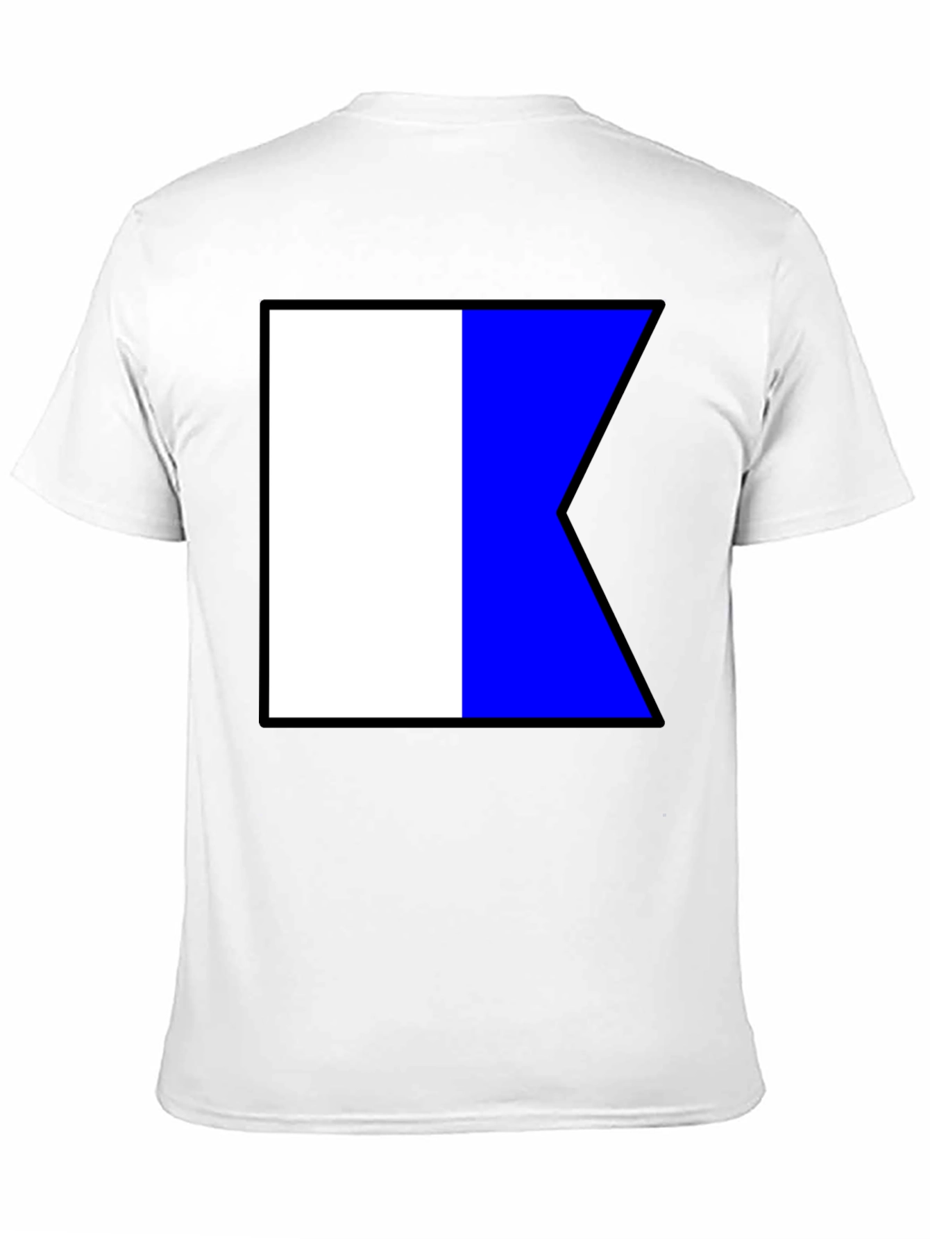 Black Nautical Flag K Black T-Shirt - Maritime Signal Tee view 11