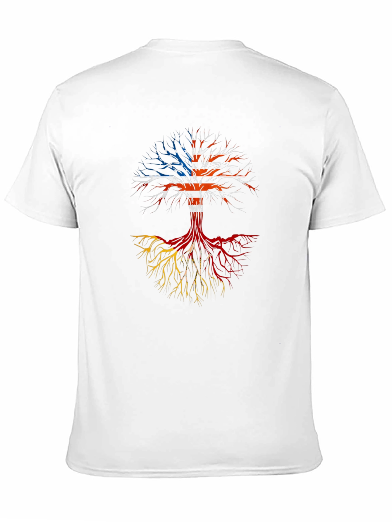 Black Roots Tee: USA Flag Tree Design view 11
