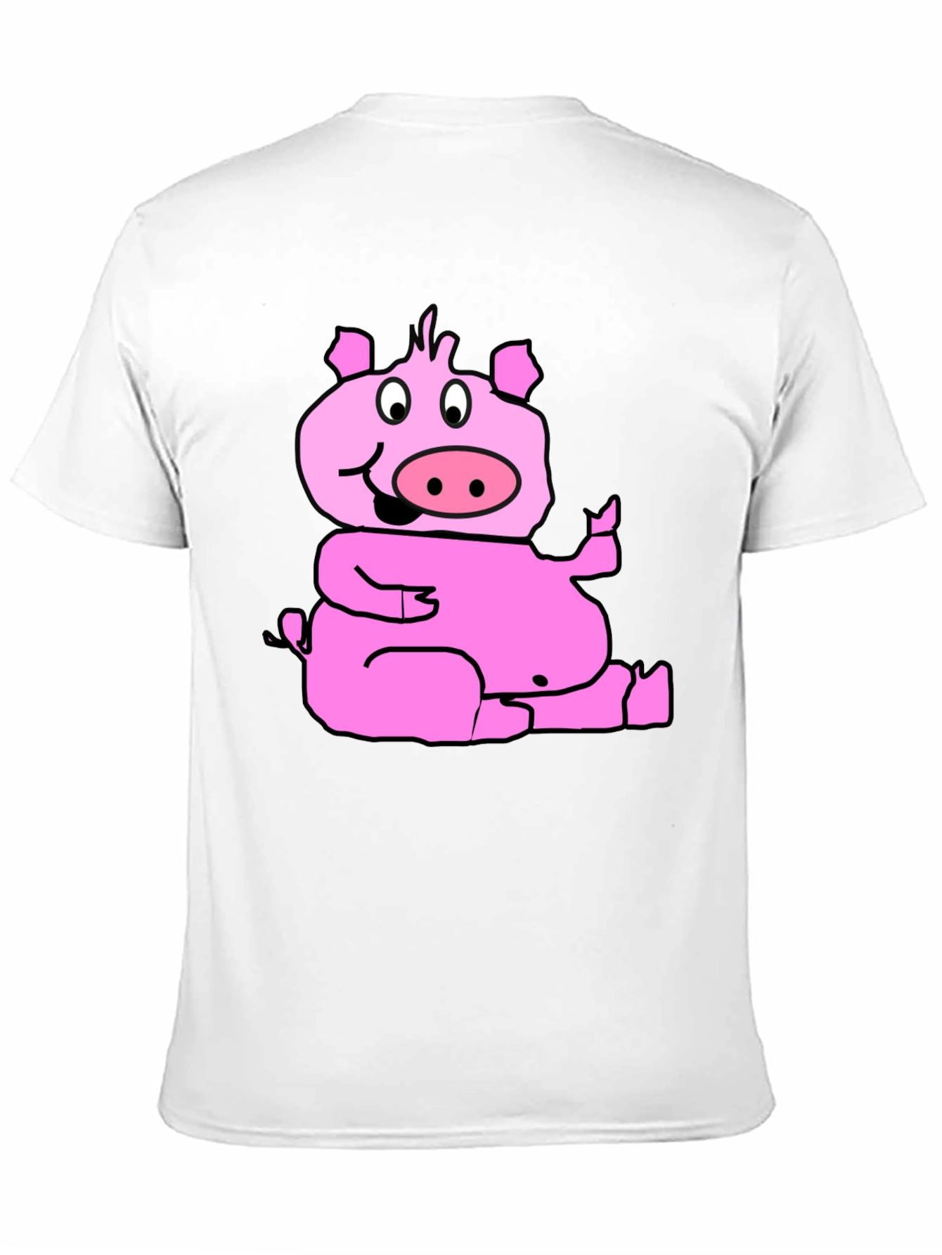 Black Funny Pig Graphic T-Shirt - Black Cotton Tee view 11
