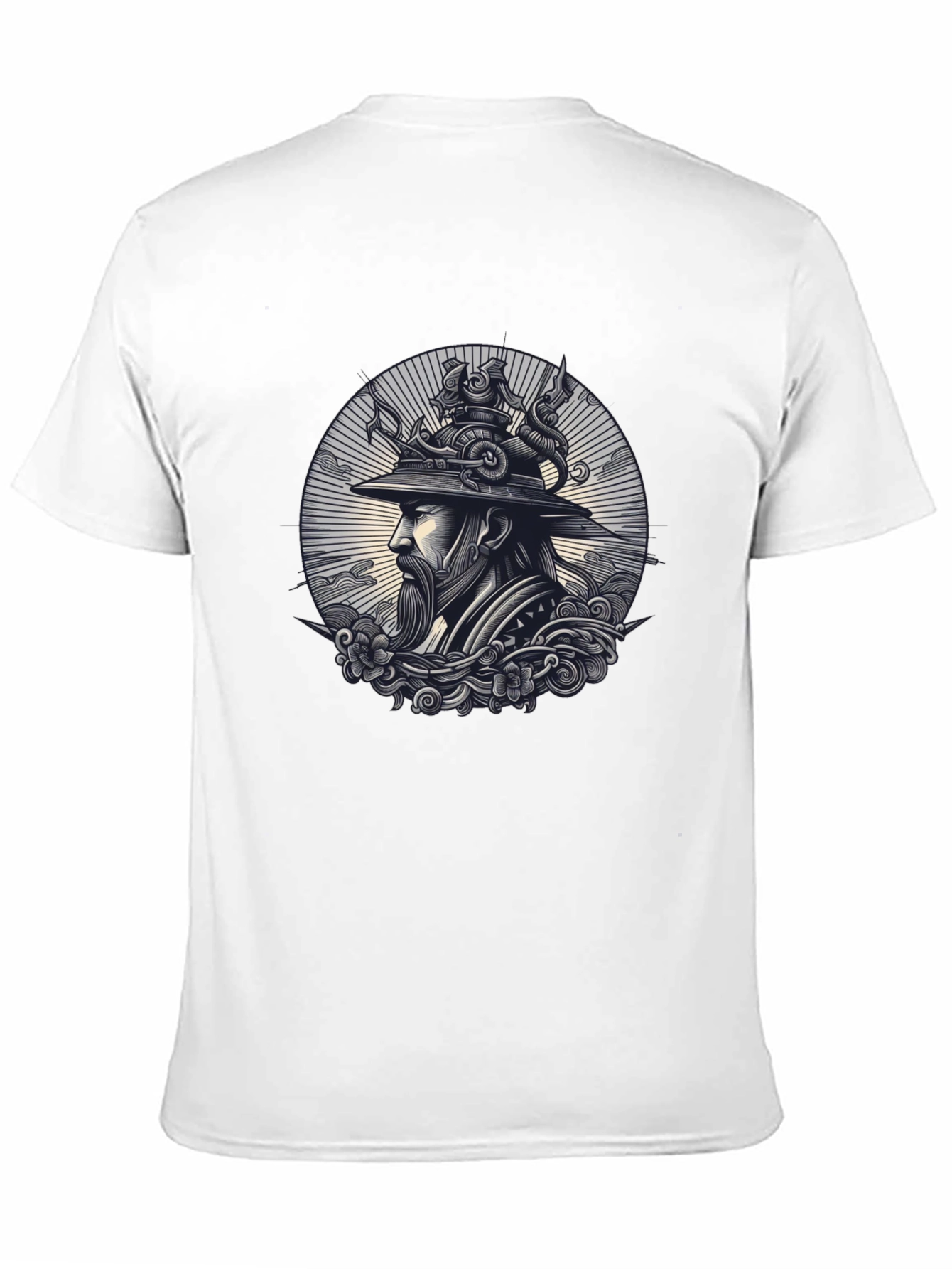 Black Samurai Graphic Print Black T-Shirt view 11