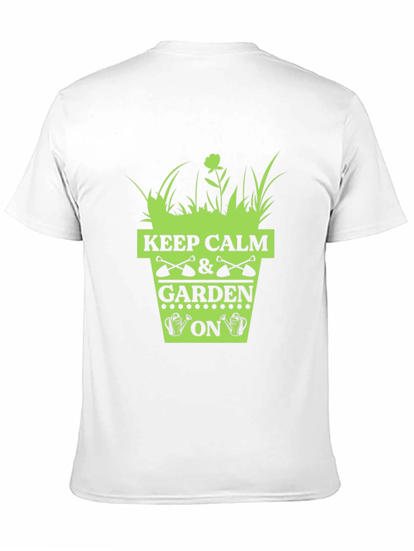 Black Keep Calm & Garden On T-Shirt - Gardening Humor view 11