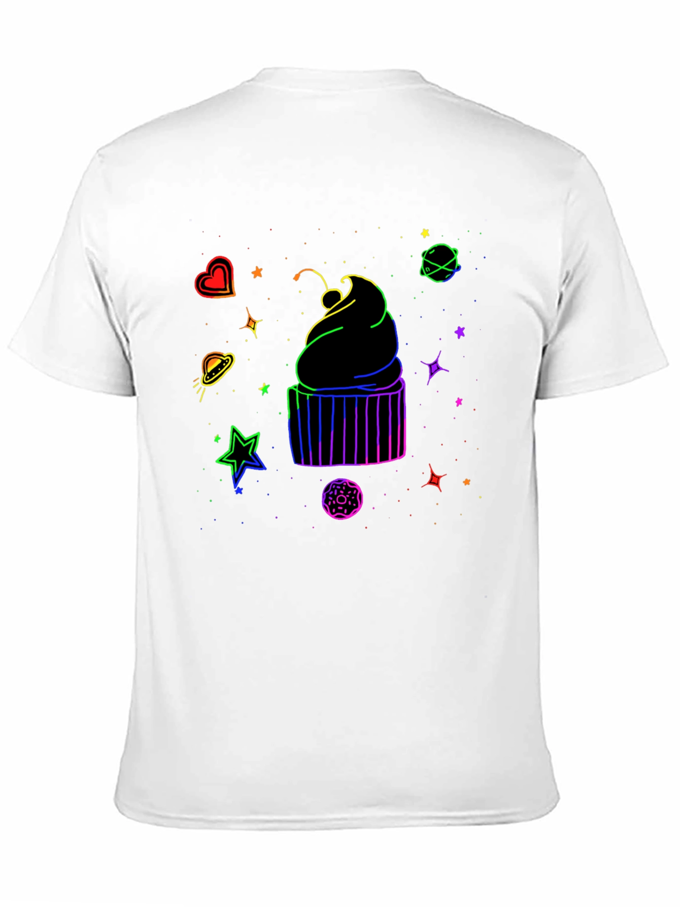 Black Cosmic Cupcake Graphic T-Shirt - Black view 11
