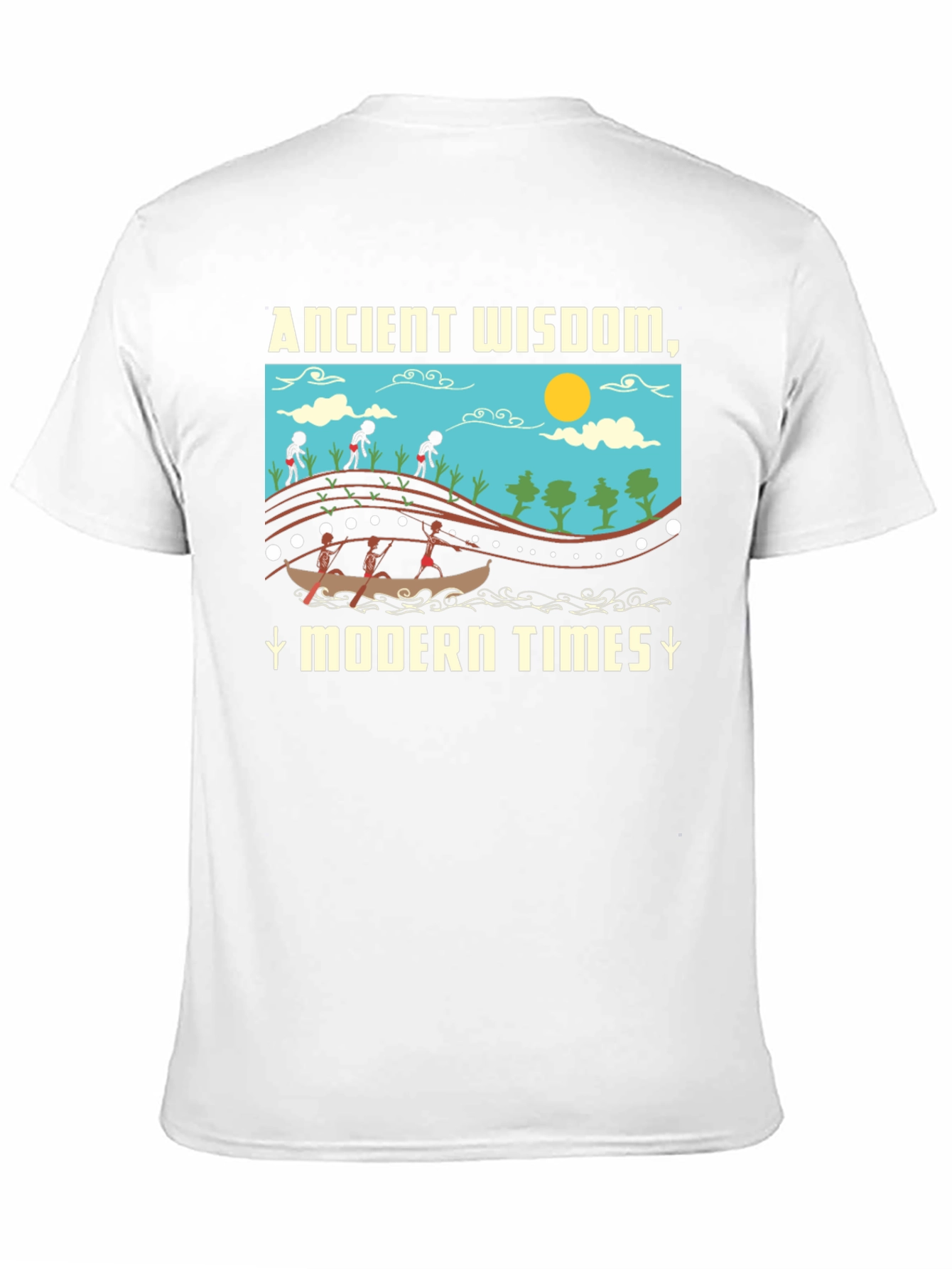 Black Ancient Wisdom Modern Times T-Shirt Black view 11