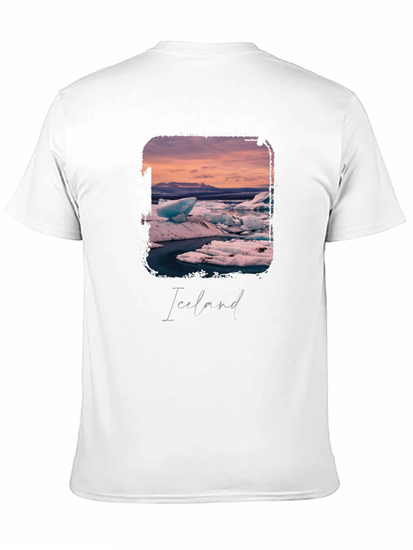 Black Iceland Glacier Graphic Black T-Shirt view 11