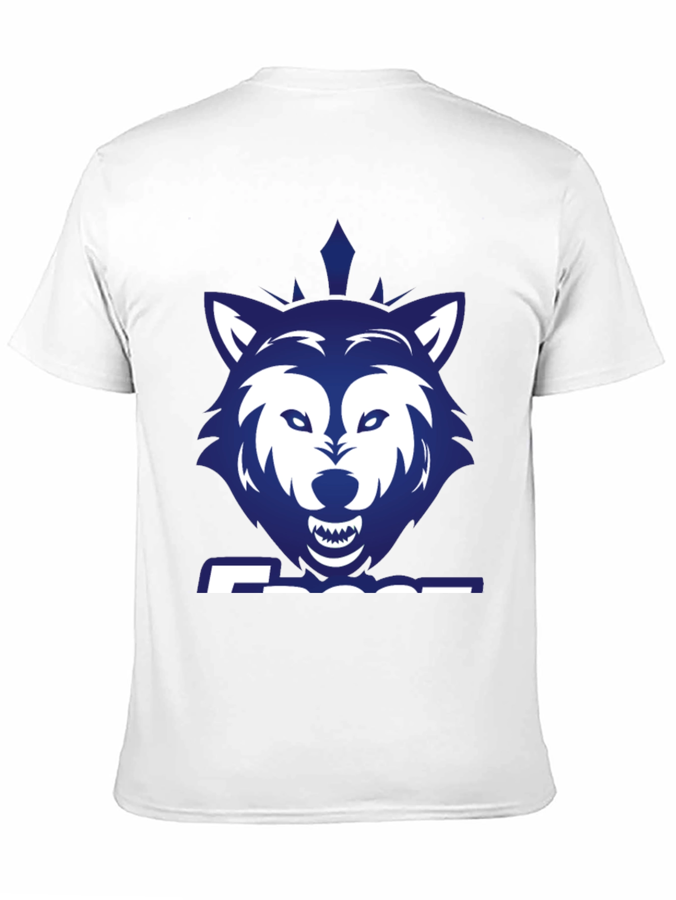 Black Blue Wolf Graphic Print Black T-Shirt view 11