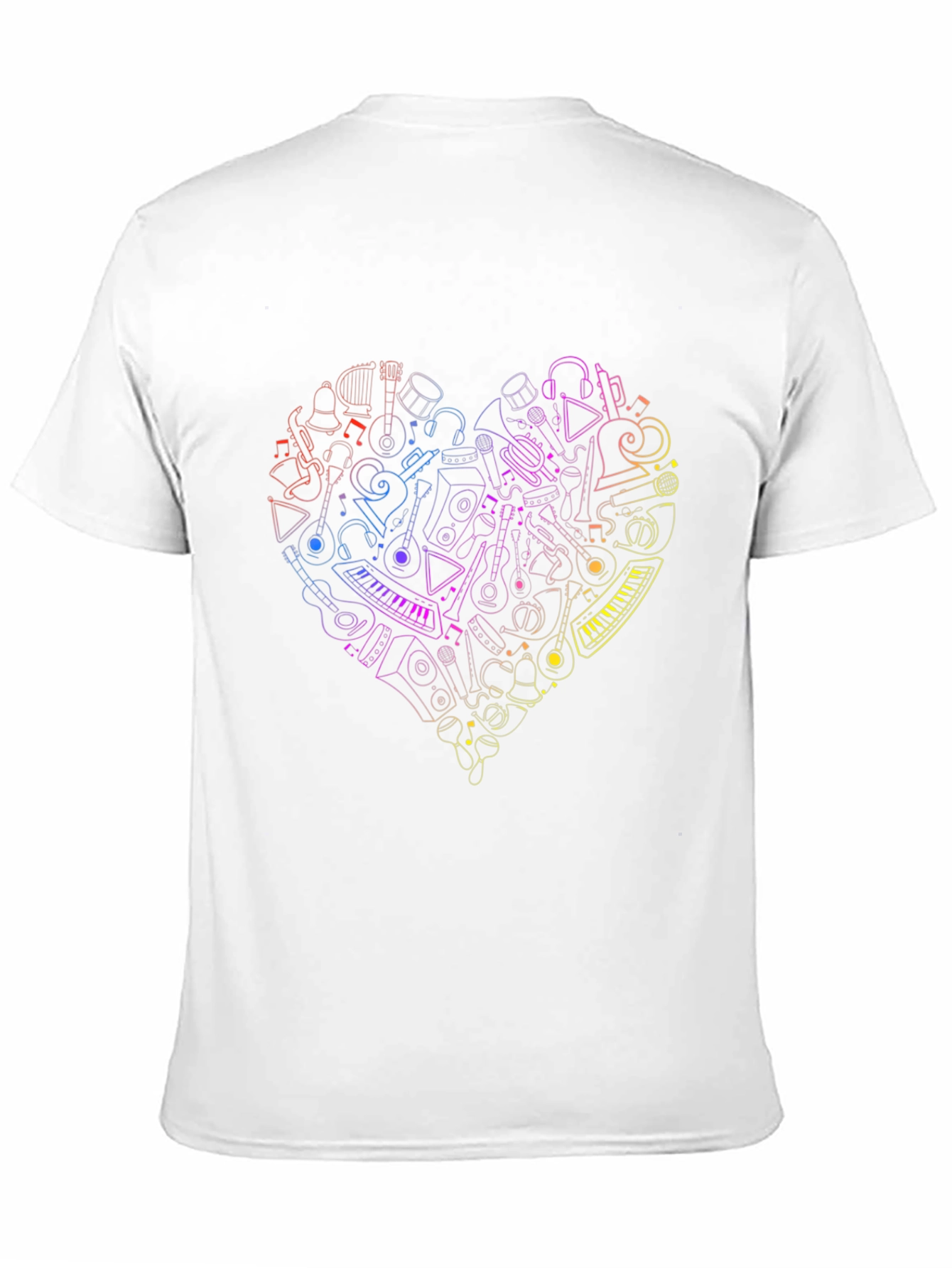 Black Musical Heart Graphic T-Shirt - Black view 11