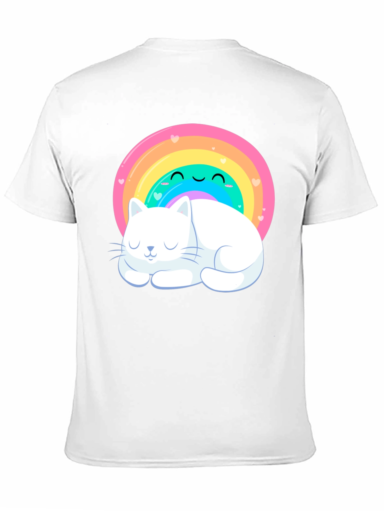 Black Cute Rainbow Cat T-Shirt view 11