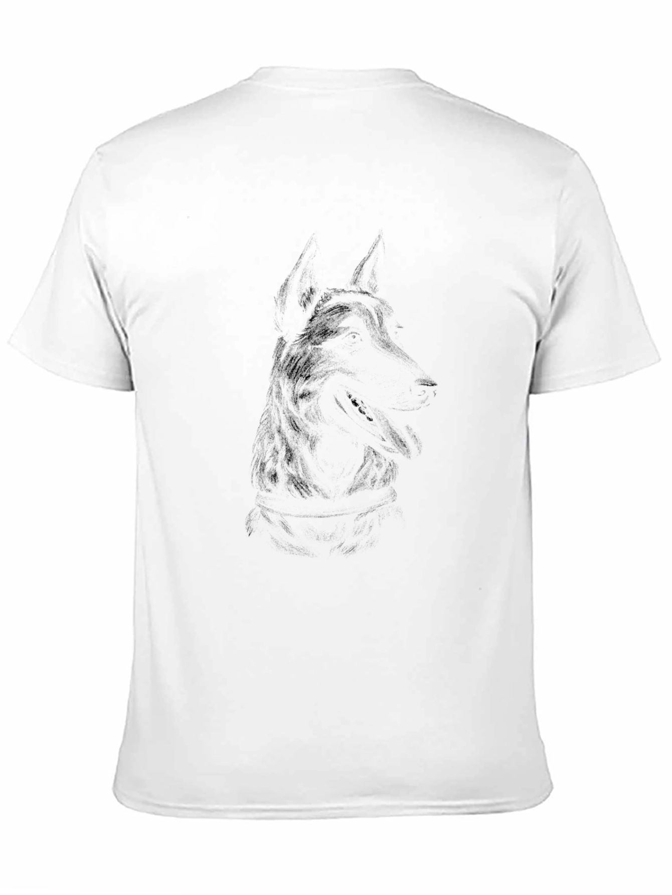 Black Men's Graphic Tee - Wolf Design view 11