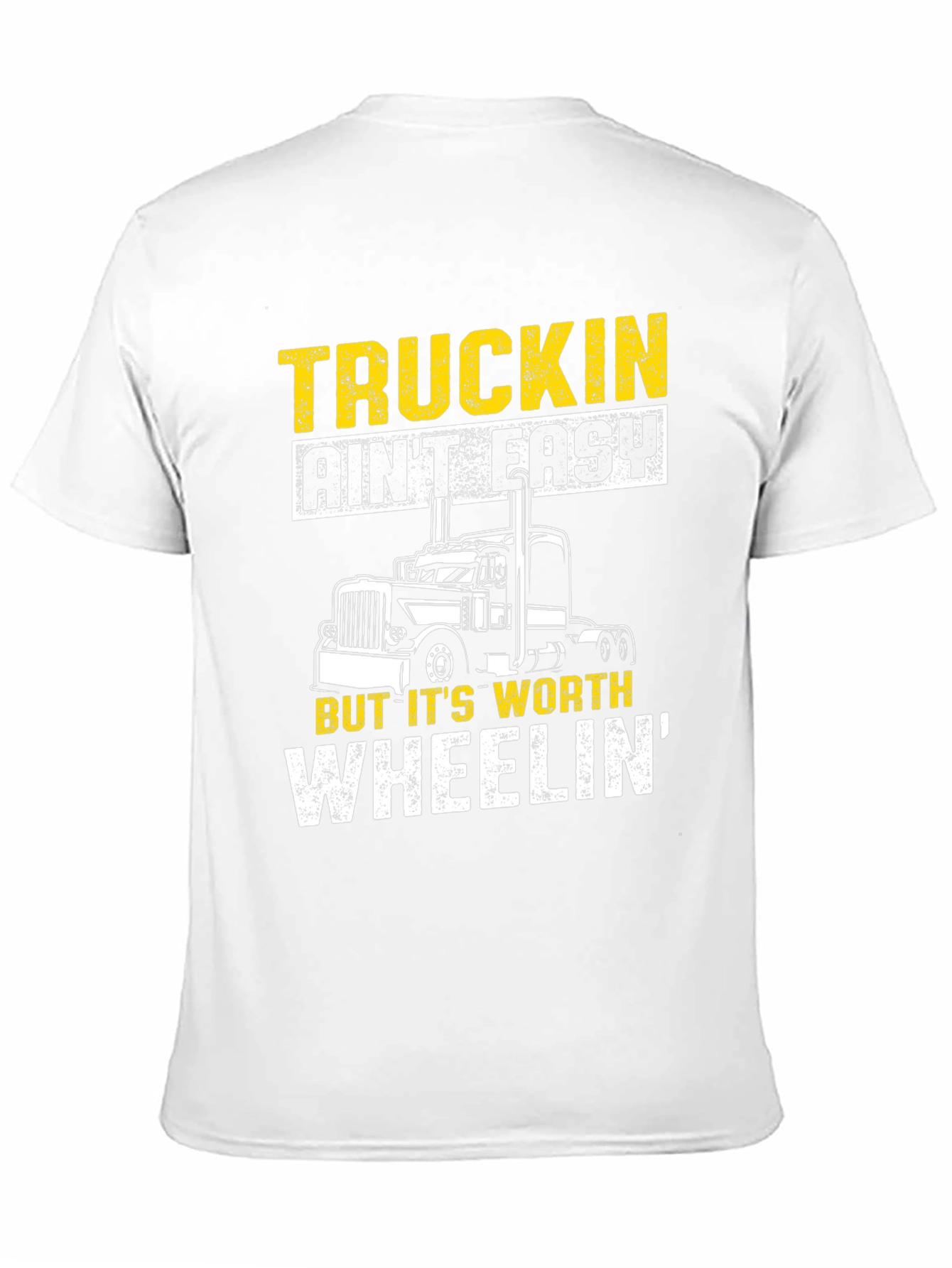 Black Truckin' Ain't Easy Black Graphic T-Shirt view 11