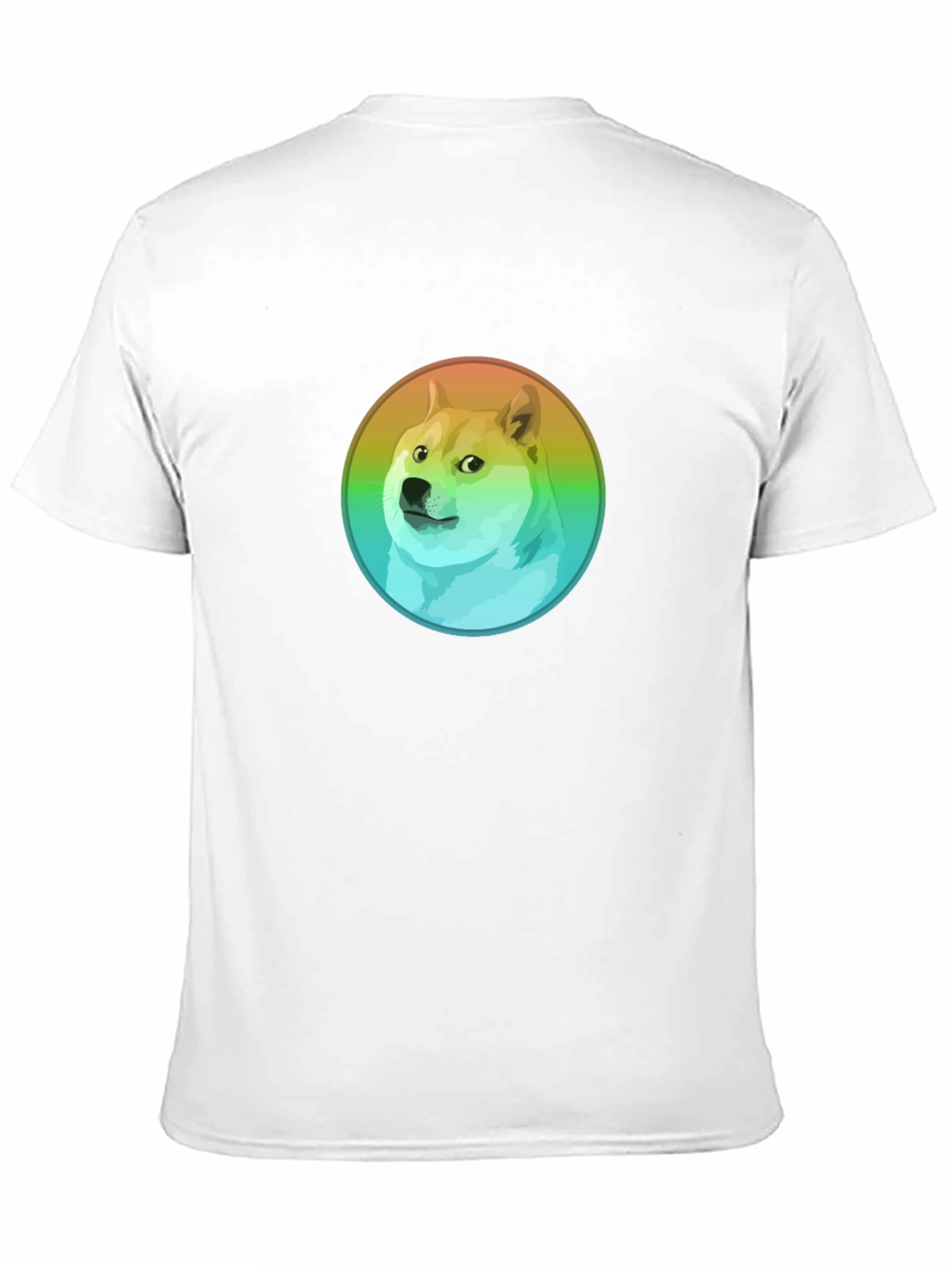 Black Doge Rainbow Circle Graphic Black T-Shirt view 11