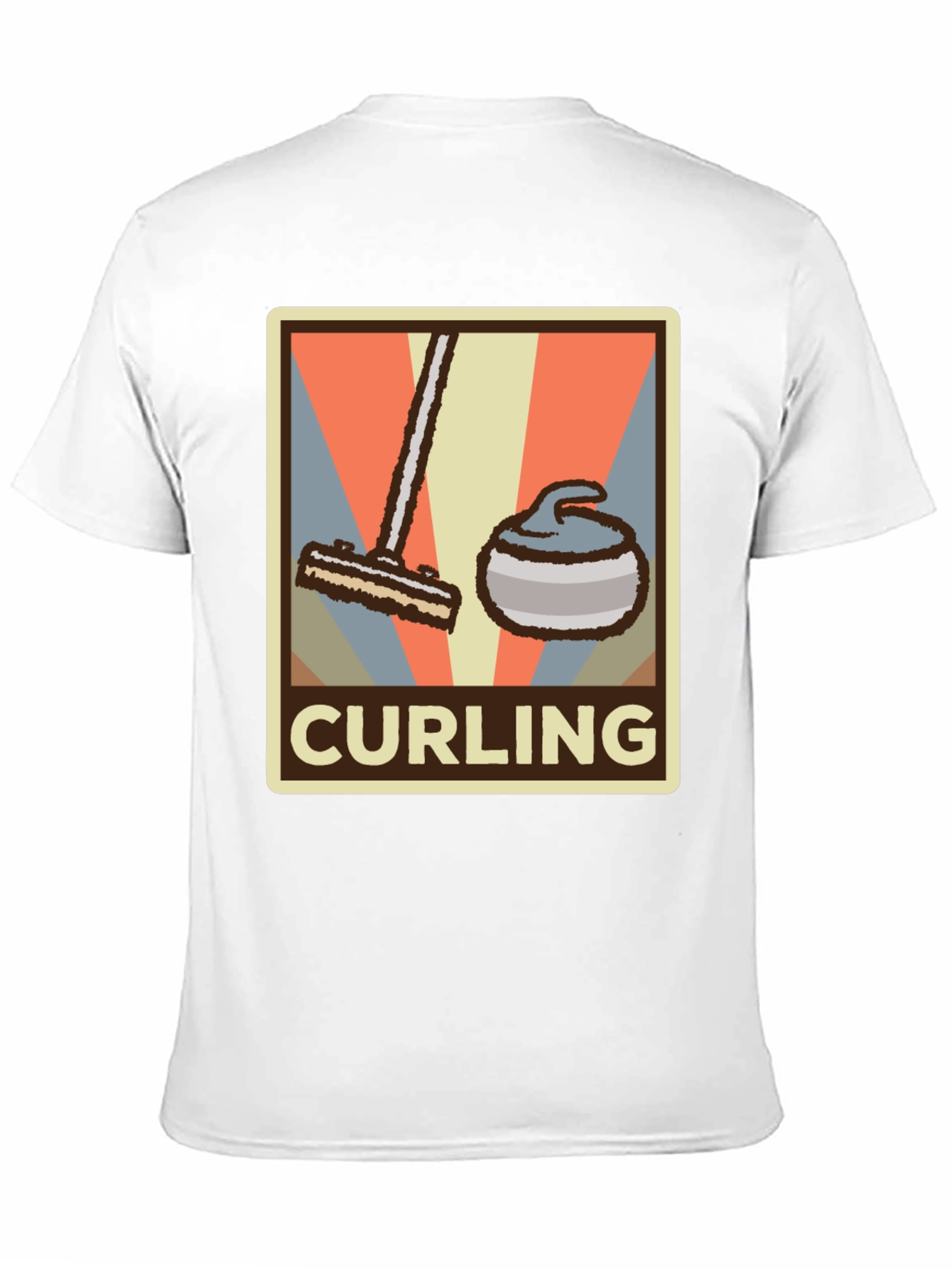Black Retro Curling T-Shirt - Vintage Style Sports Tee view 11