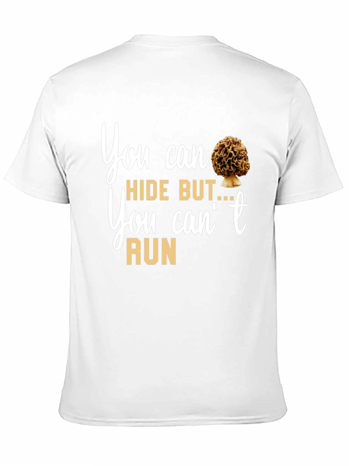 Black Mushroom Lover T-Shirt: You Can Hide But You Can't Run Tee view 11