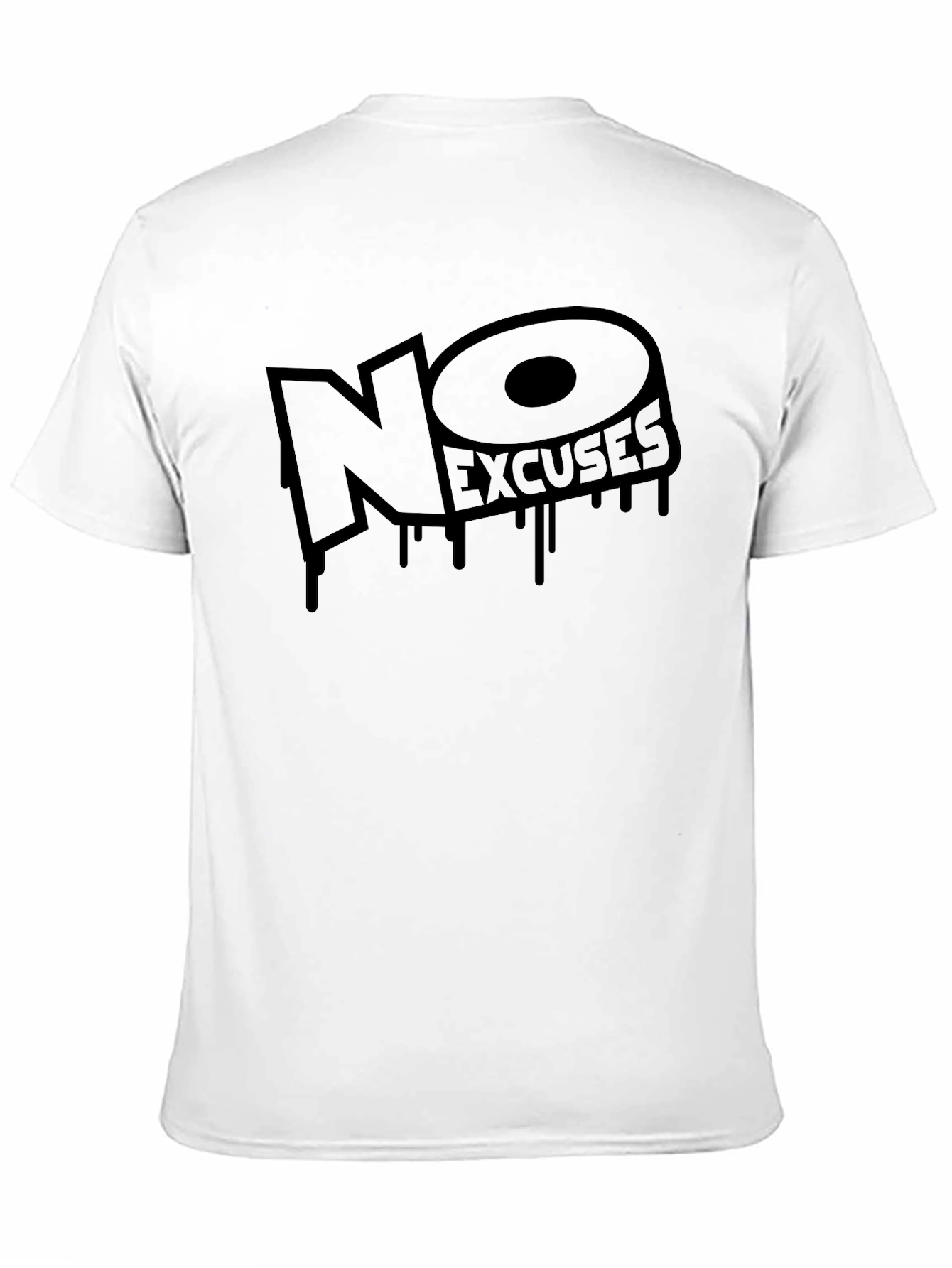 Black No Excuses Graphic Print Black T-Shirt view 11